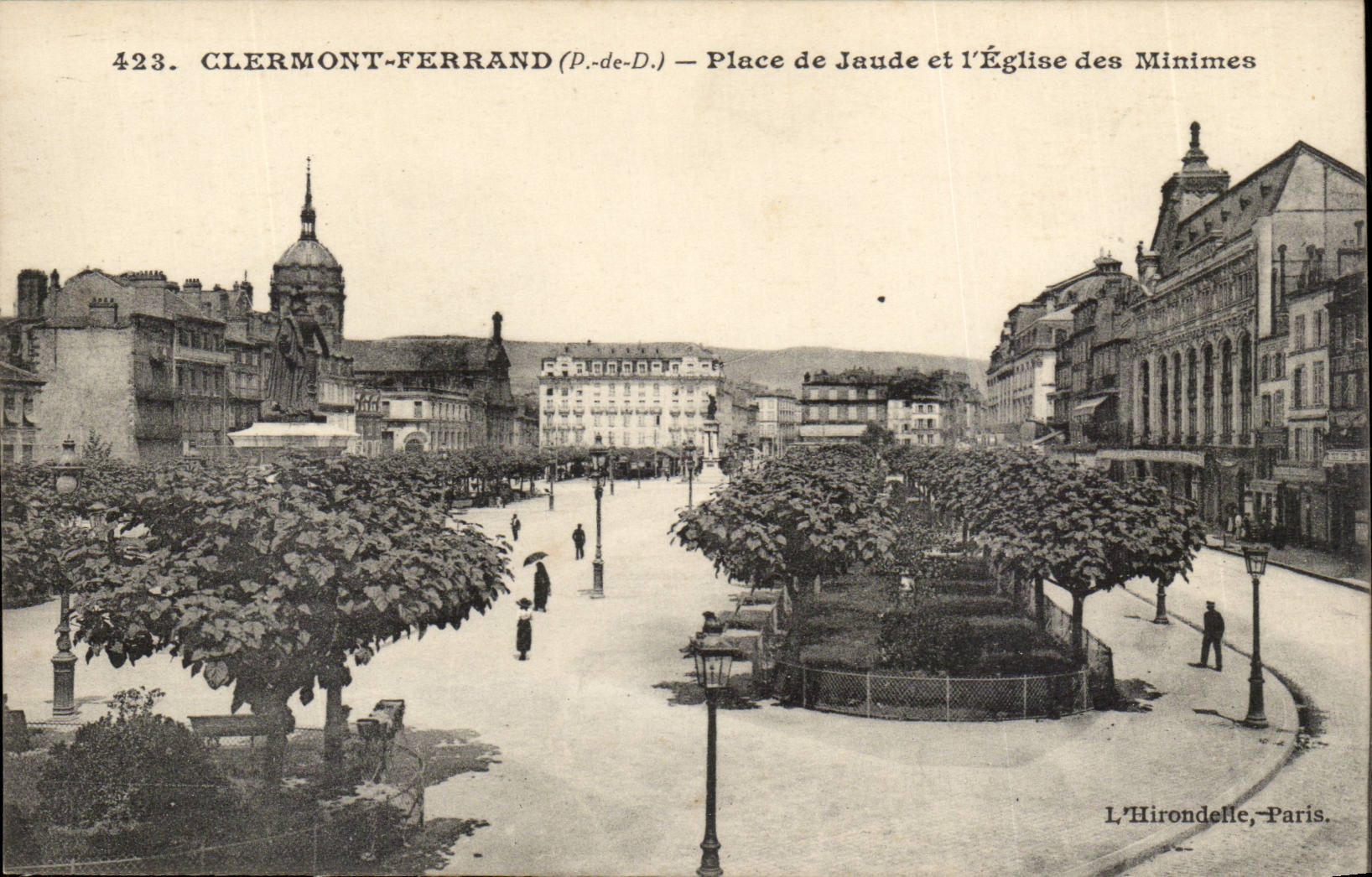 Puy de Dome- Clermont-Ferrand Places of Jaude and the Church of the Tiny ones --CPA