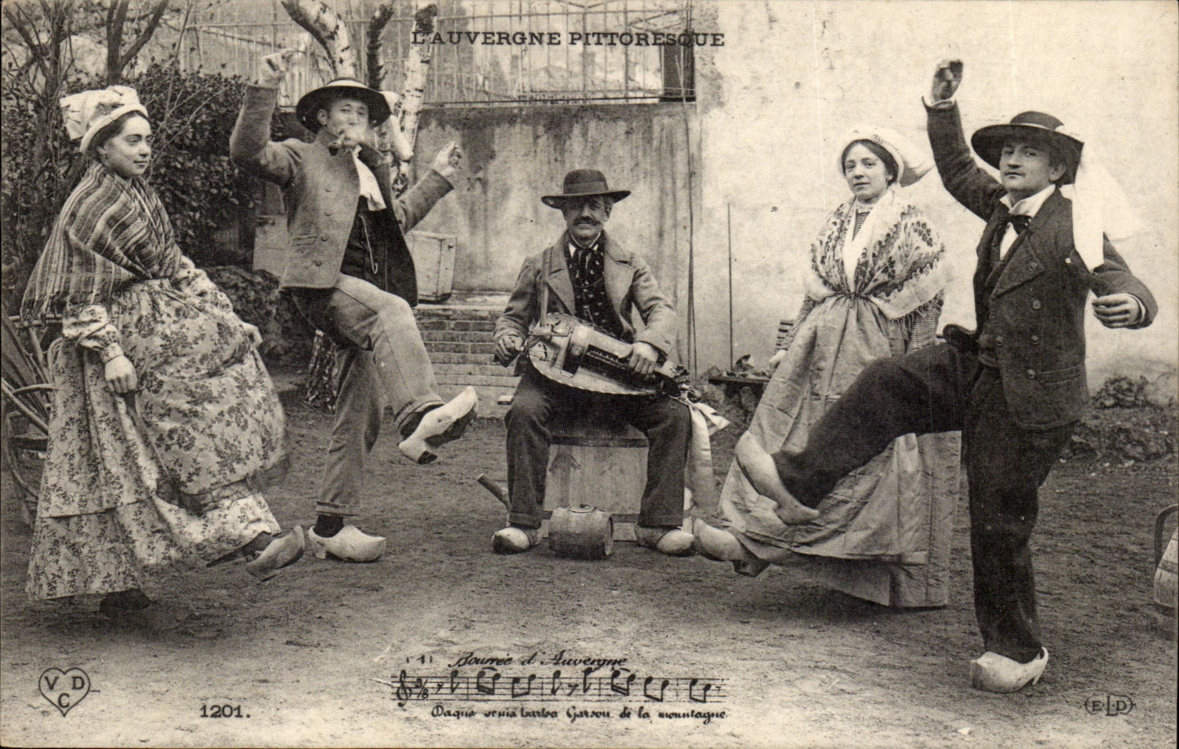 Puy de Dome- Picturesque Auvergne the Dancer-Intrument- Music --CPA