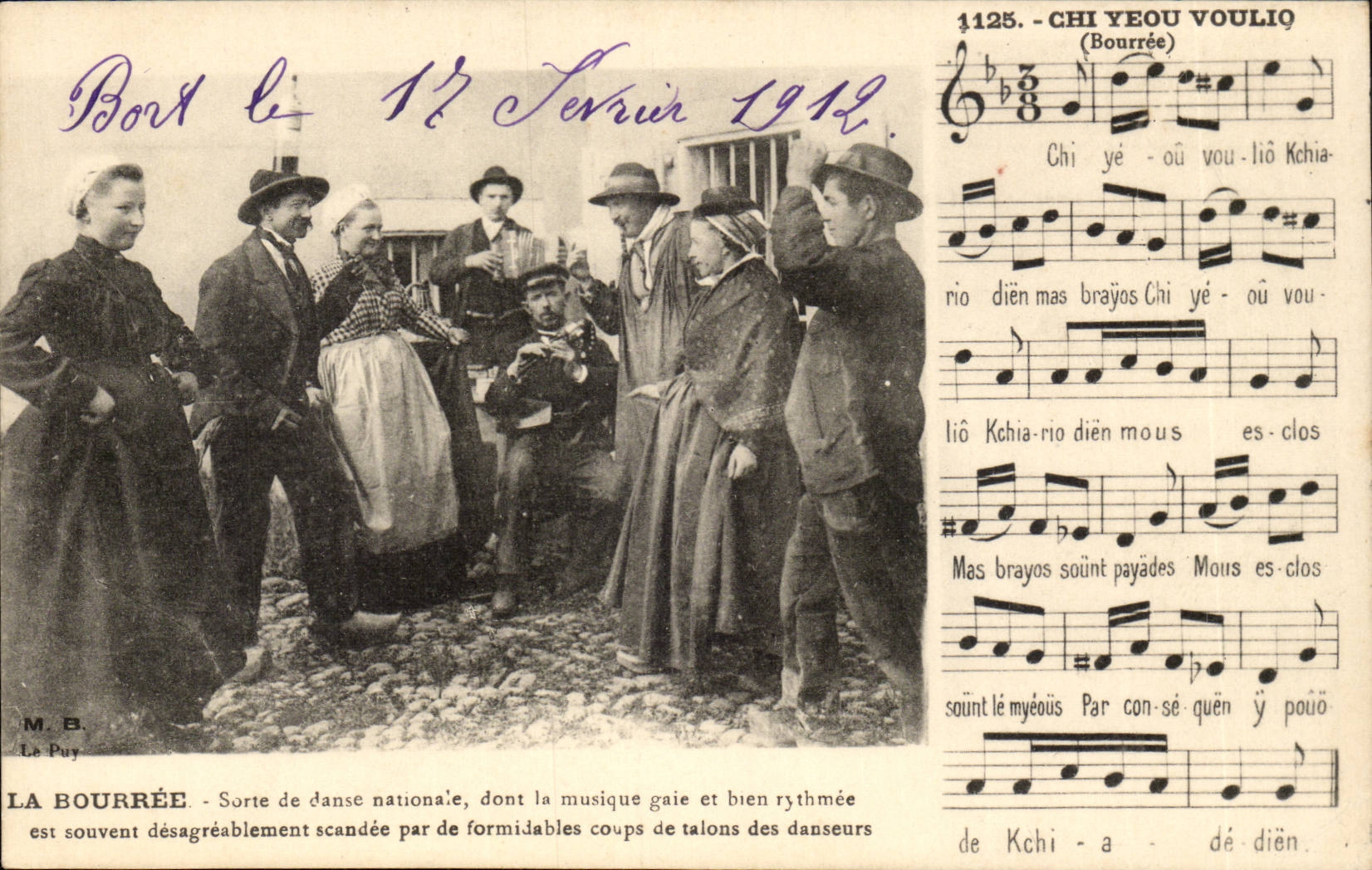 Puy de Dome- the Faggot-Music-dance-Kind of Dance main road-sondee by formidable blows of heels - - CPA