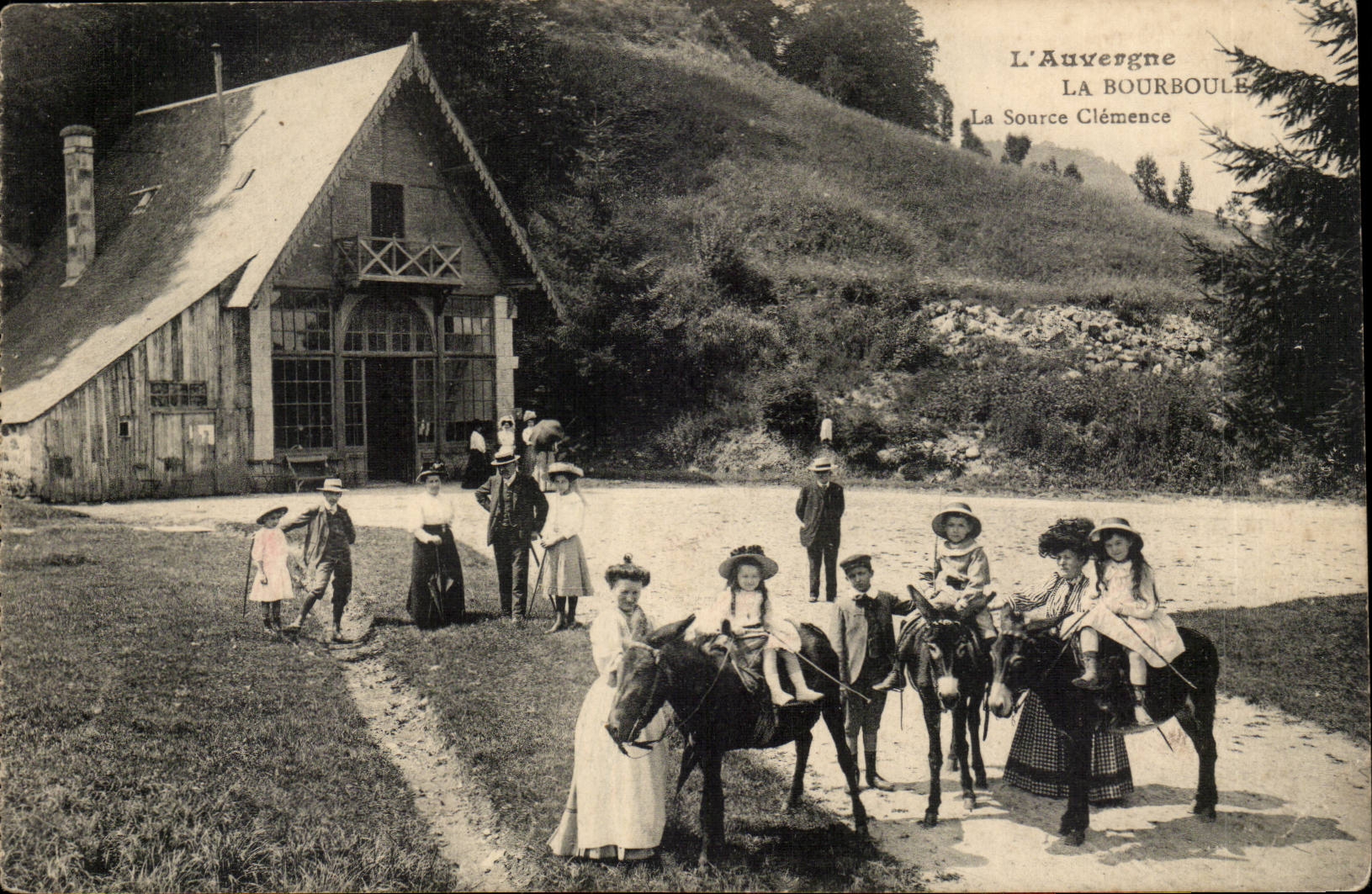 Puy de Dome- Bourboule- the Source Clemence-ass-CPA donkey