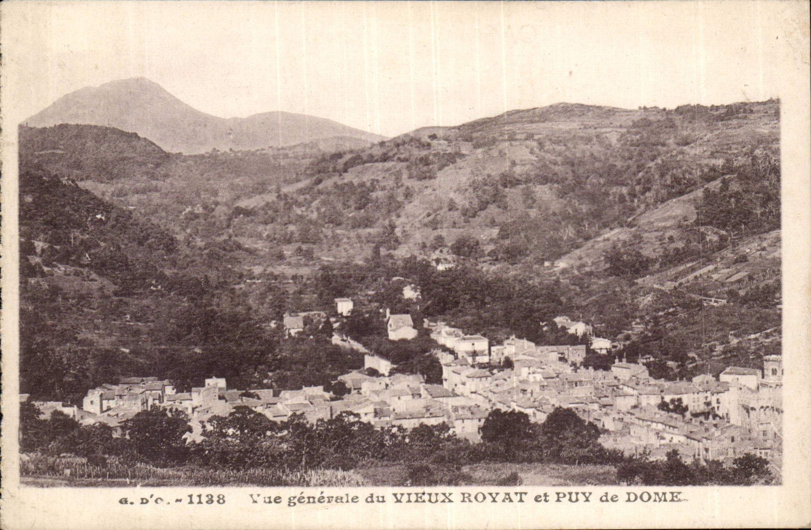 Puy de Dome- View of Old man Royat and Puy de Dome - CPA