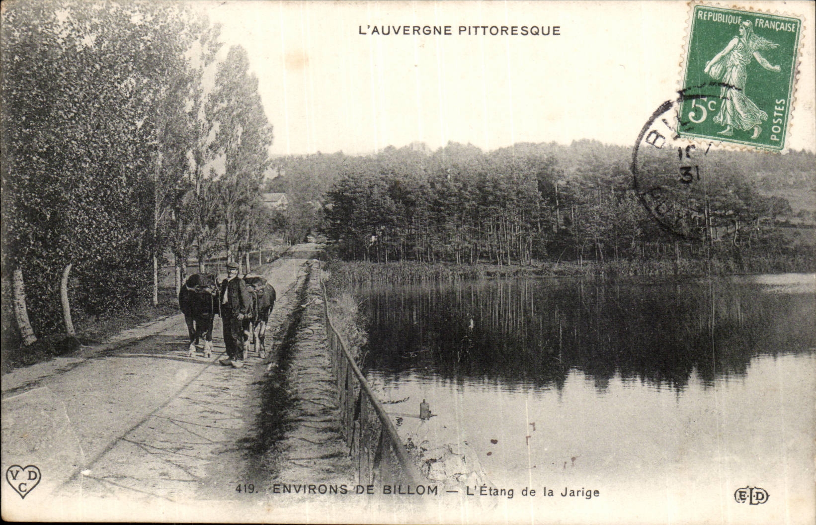 Puy de Dome- Surroundings of Billom- the Pond of Jarige- torreau - CPA