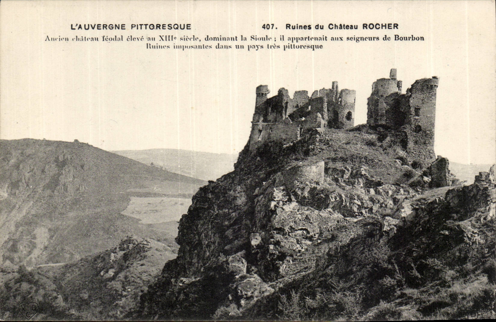 Puy of Dome-Ruins of Castle Rock-Old high feudal castle at the XIII century - CPA