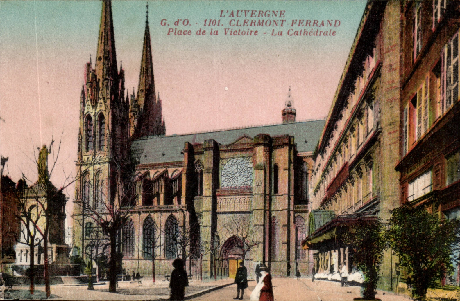 Puy de Dome- Clermont-Ferrand-Platz des Victoire die Kathedrale-CPA