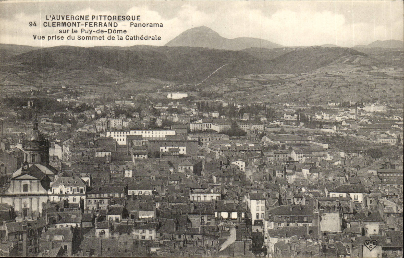 Panorama Puyde Dome- Clermont-ferrand auf dem puy der Haube-CPA