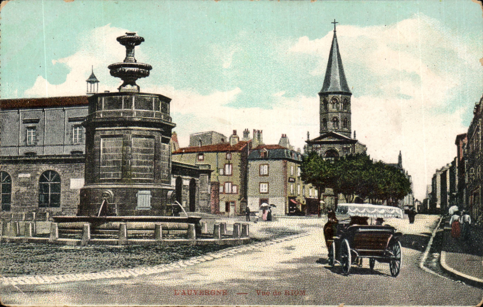 Puy de Dome- Riom-Vue generale-automobile-CPA