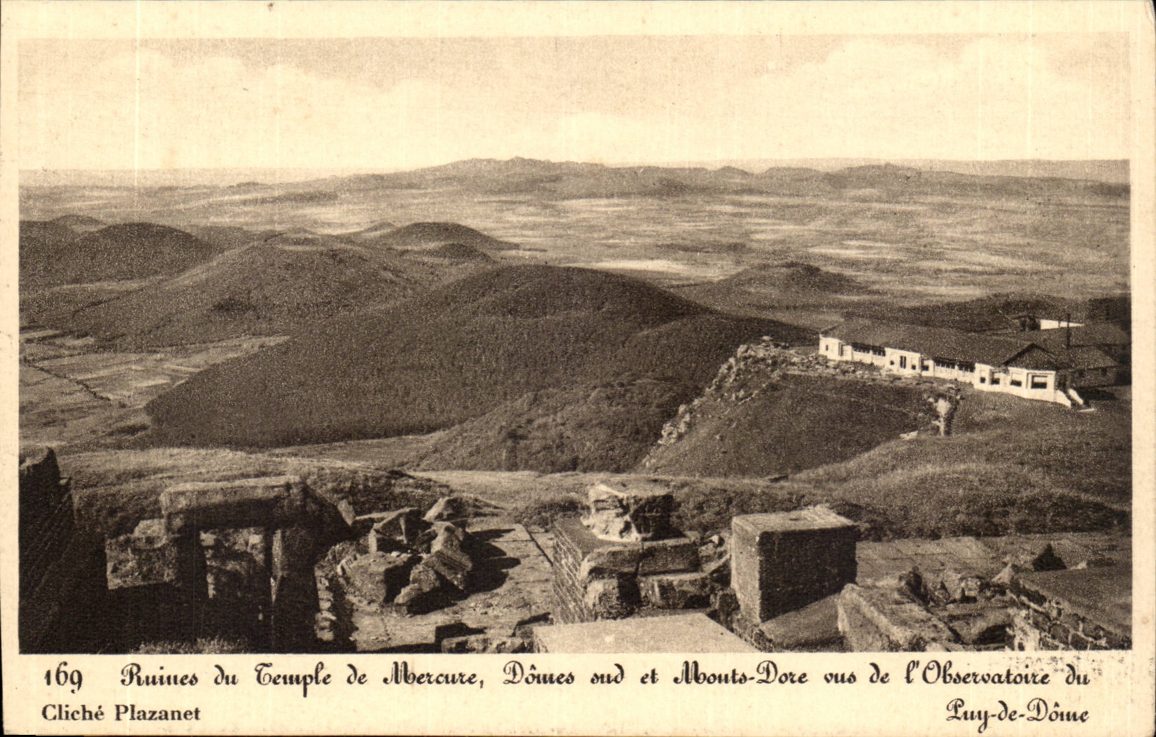 Puy de Dome- Ruins of Mercury southern Domes Temple and Mount Gilds seen Observatory-CPA