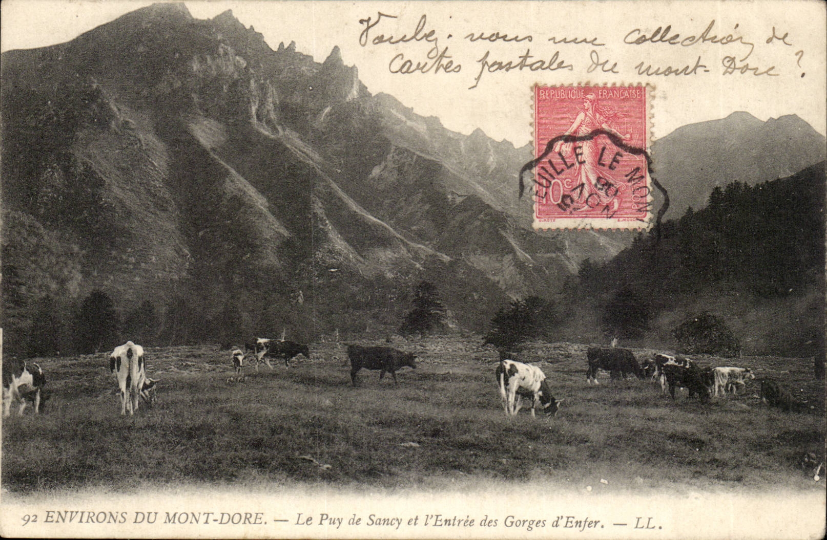 Puy der Haube-Umlagerungen der Einfassung vergoldet Puy Sancy und Eingangs-Falle der Holle-Kuh --CPA