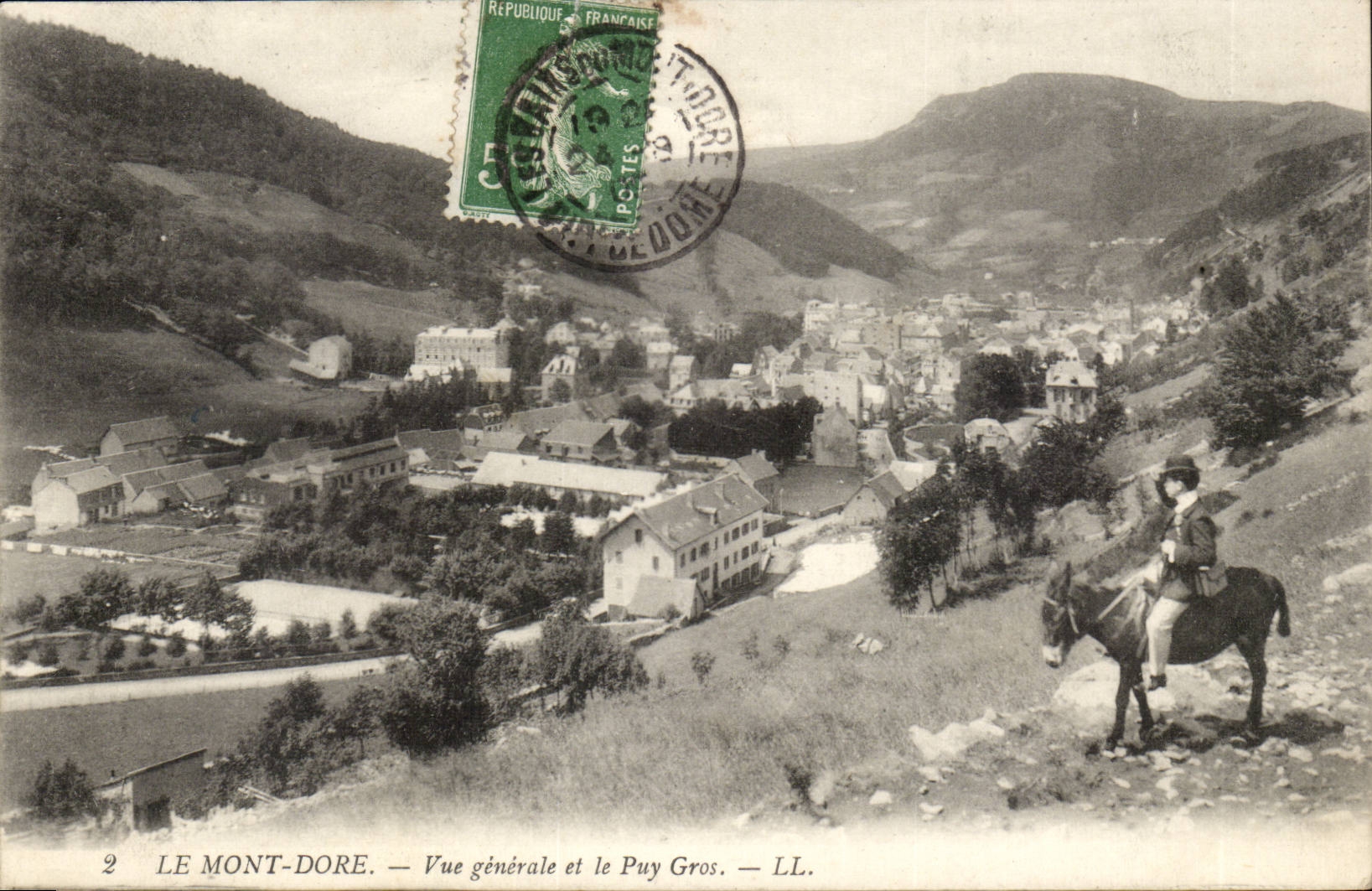 Puy de Dome- welche die Einfassung - Ansicht und Puy Gross-Esel-CPA vergoldet