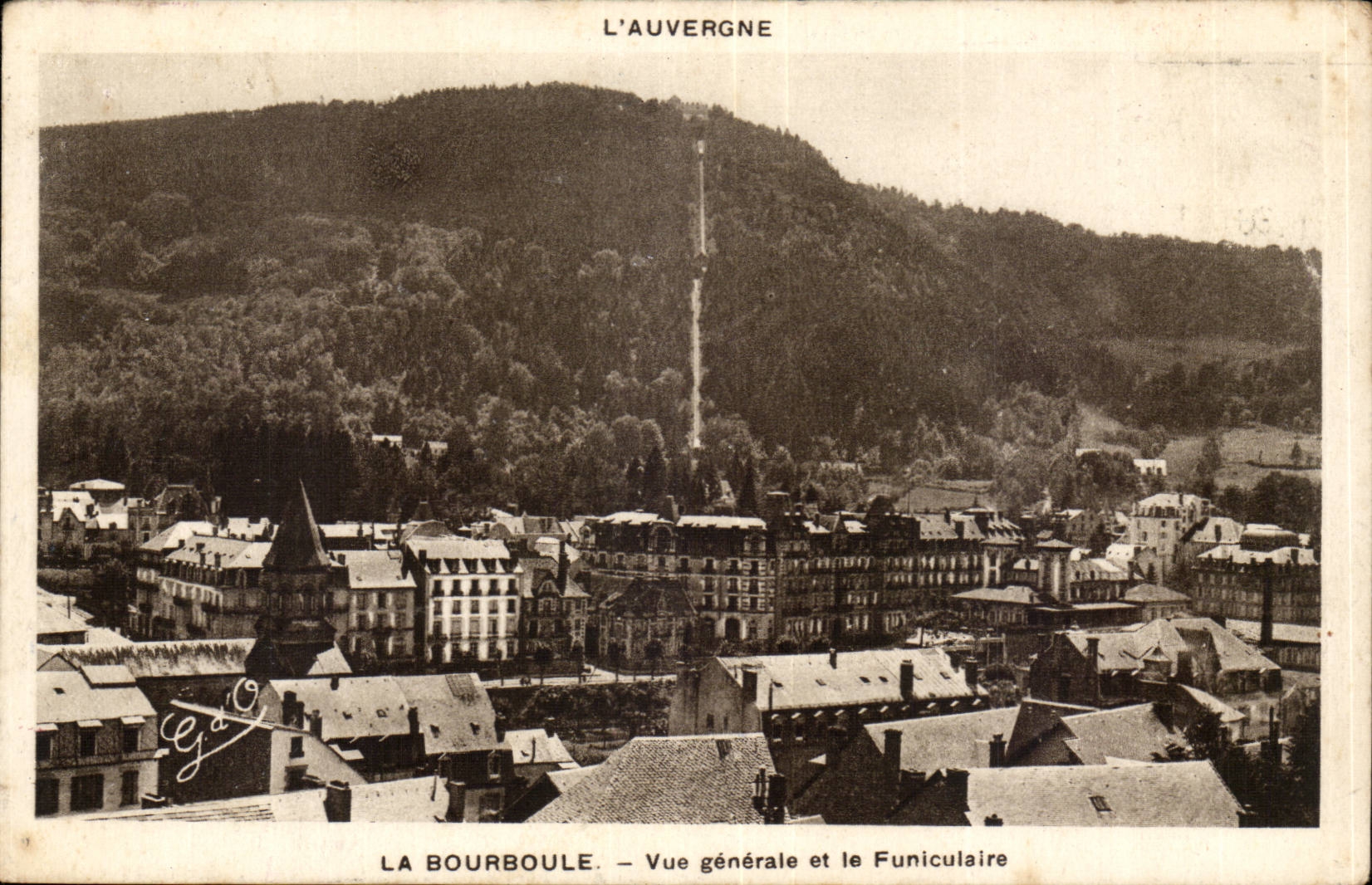 Bourboule- View and the Funicular-CPA