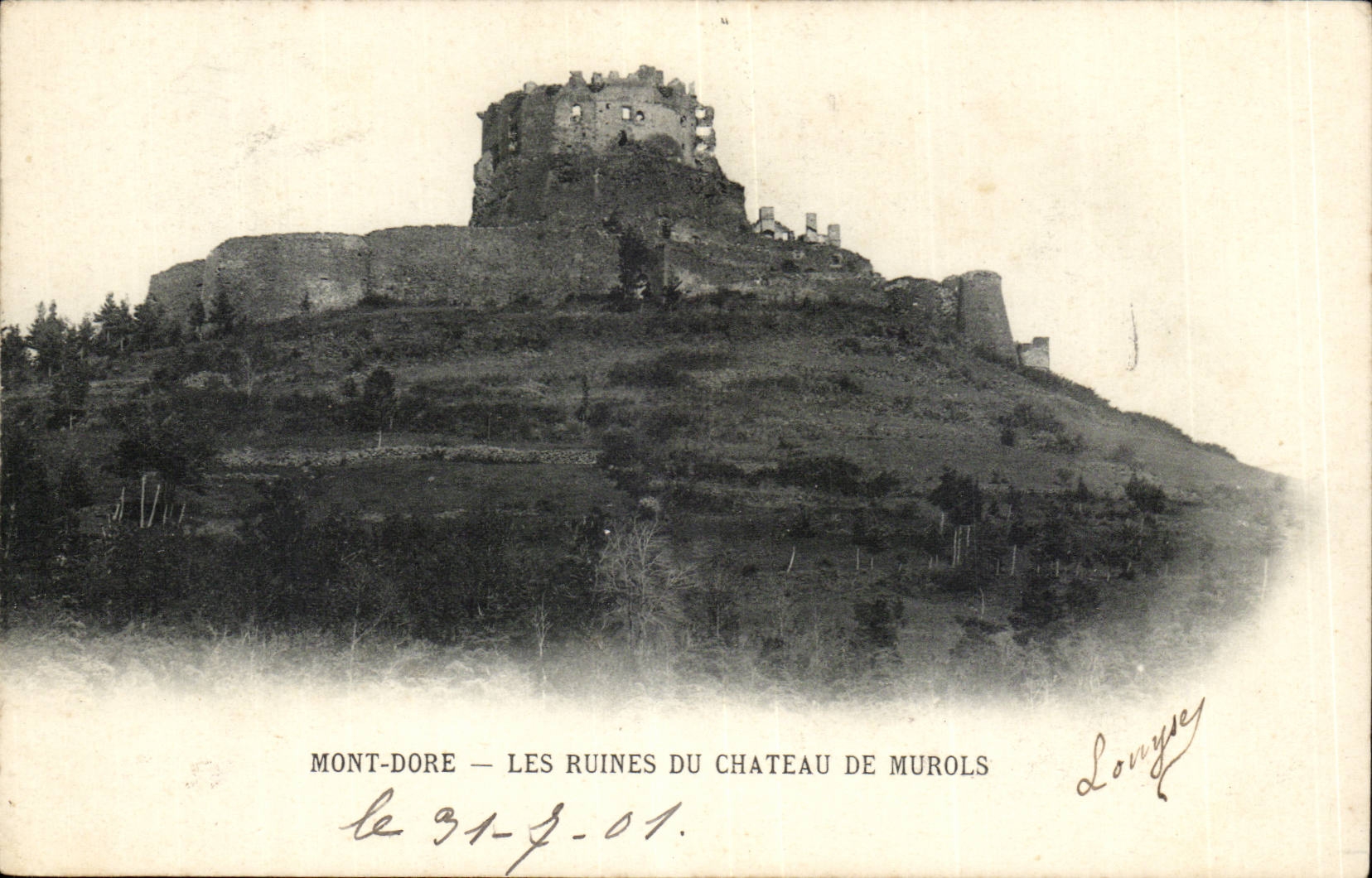 Puy de Dome vergoldet er Mont die Ruinen des Schlosses von Murols-CPA