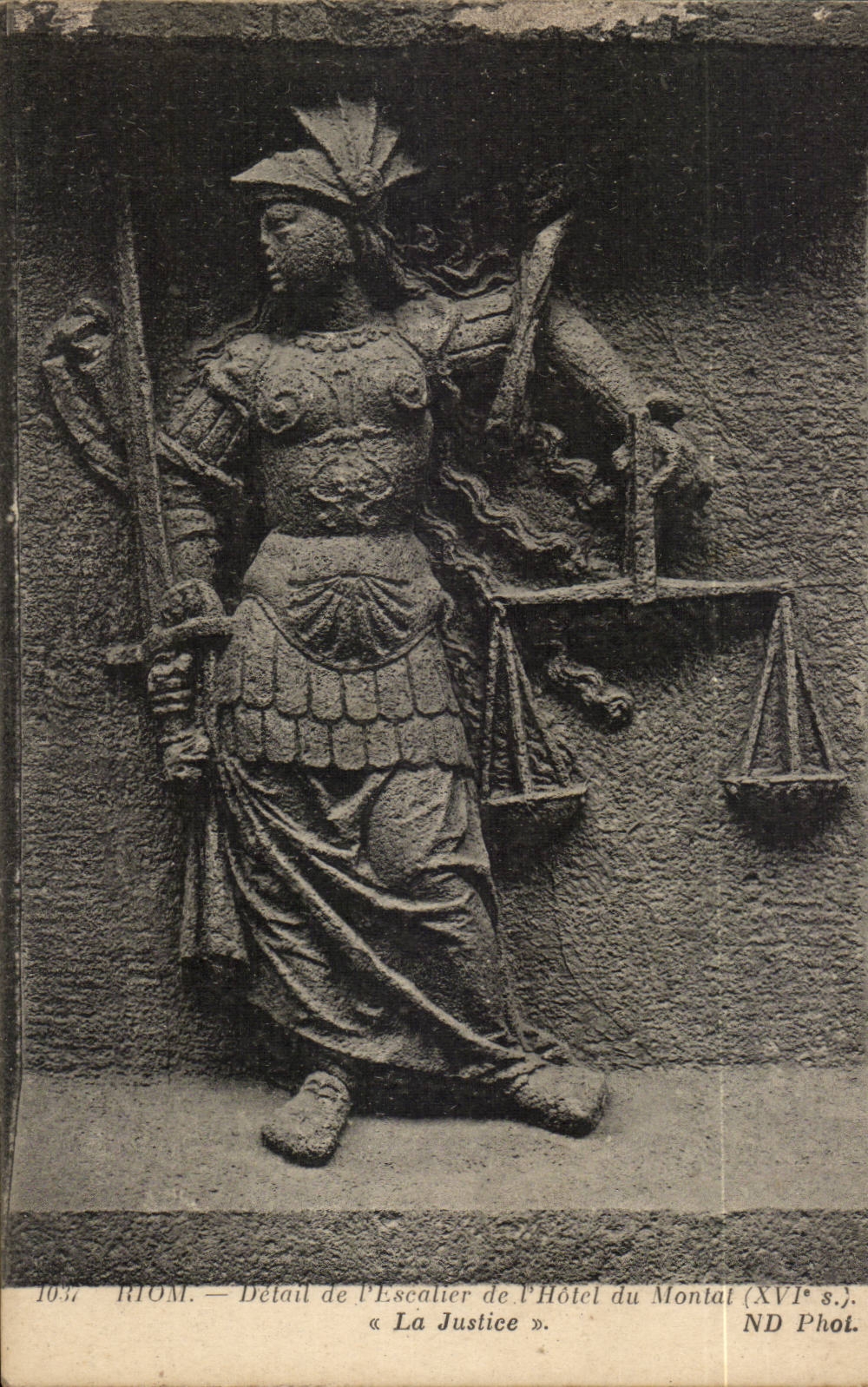 Puy de Dome - Riom - La Justice - Detail de L'Escalier de l'Hotel du Montal- CPA