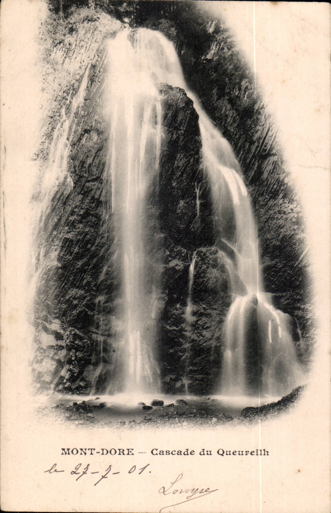 Puy de Dome - die Einfassung vergoldet - Kaskade von Queureilh - CPA