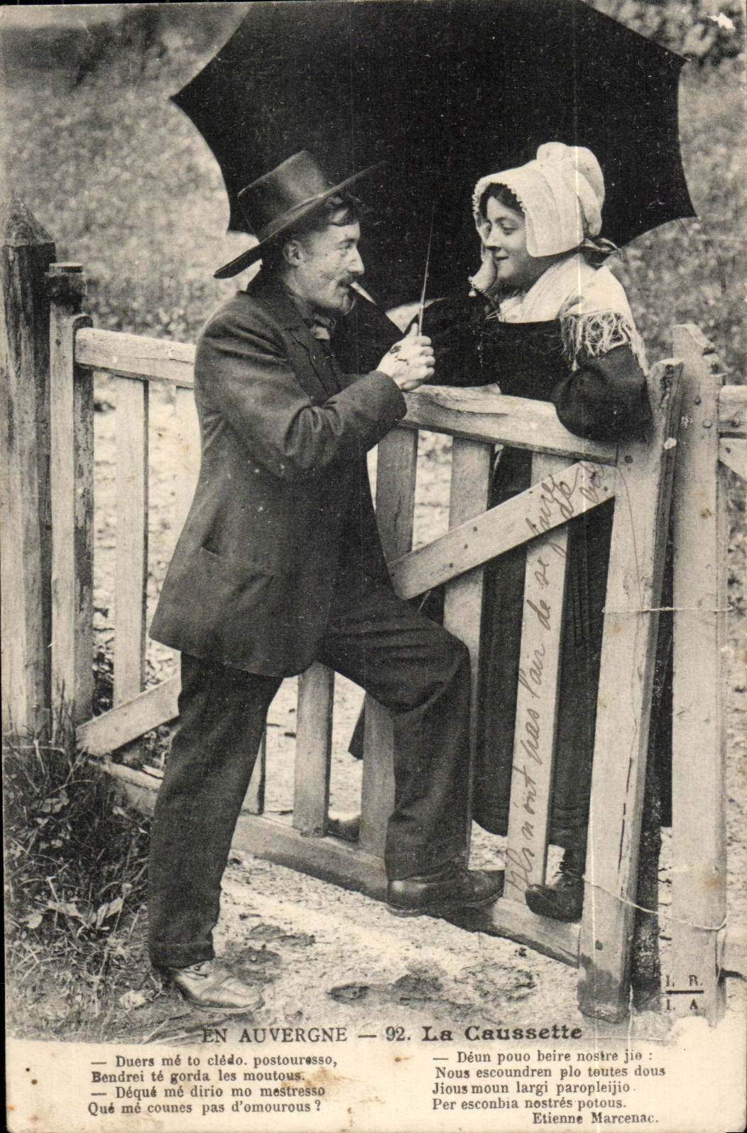Puy de Dome - Auvergne - Caussette - couple - CPA