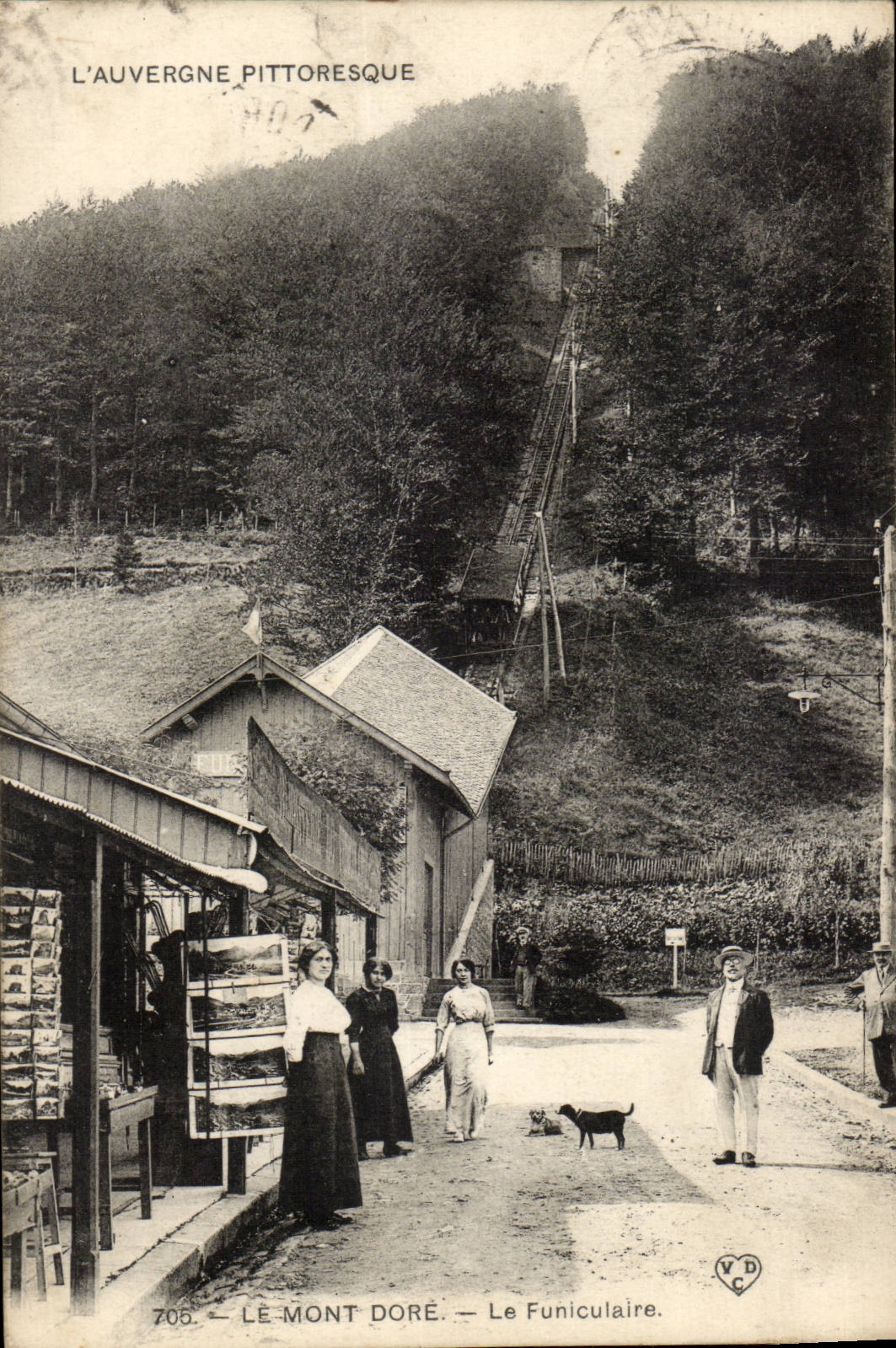 Puy de Dome die Einfassung vergoldet - das funikulare - Hund - CPA