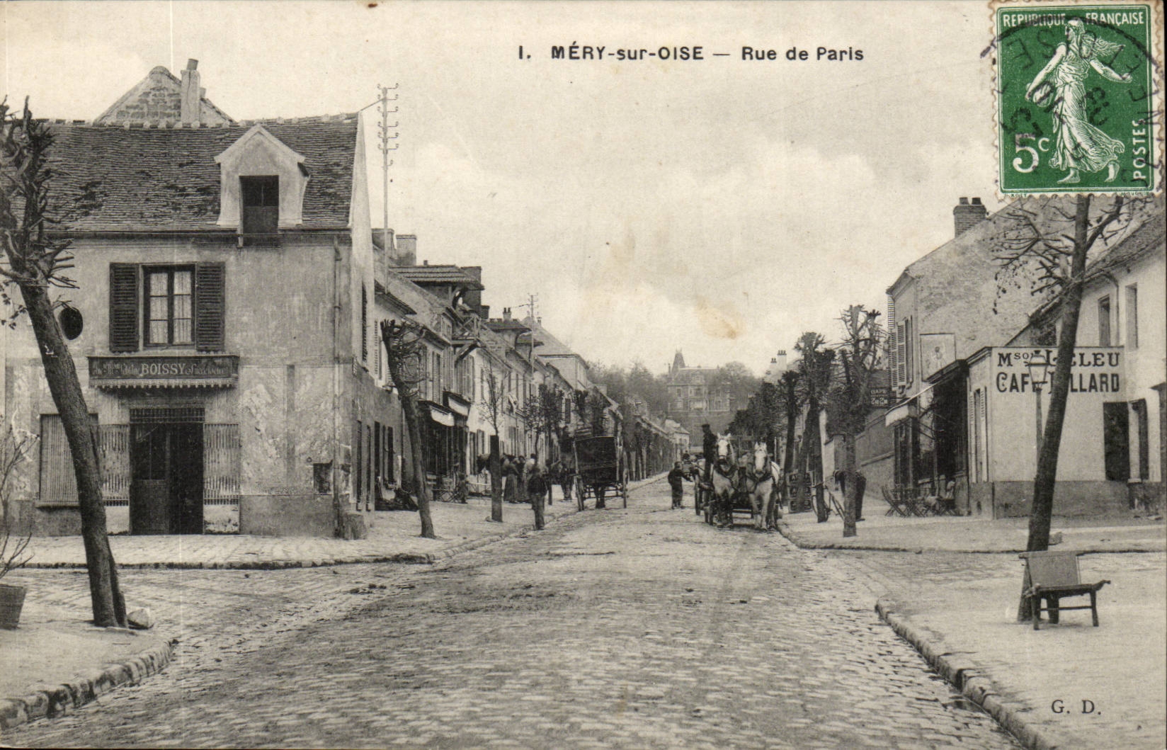 Mery-on-Oise Street of Paris-Coffee-Boissy - CPA