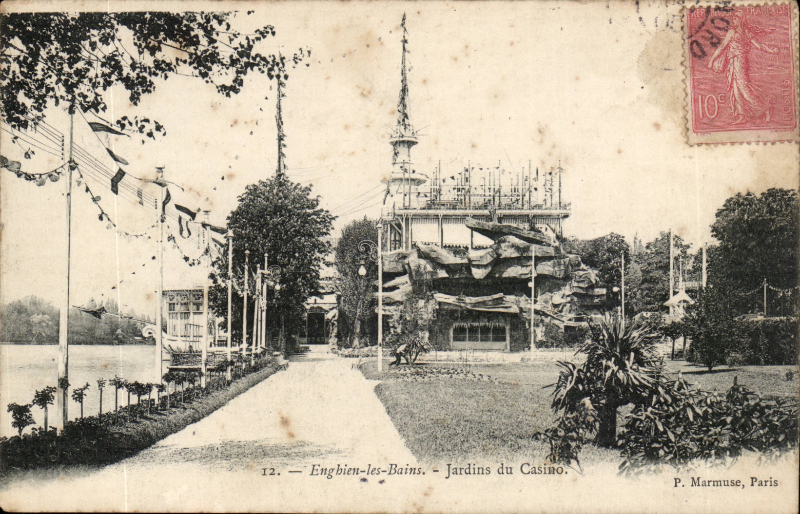 Valley-in Oise- Enghien-the-baths - Garden of the Casino - CPA