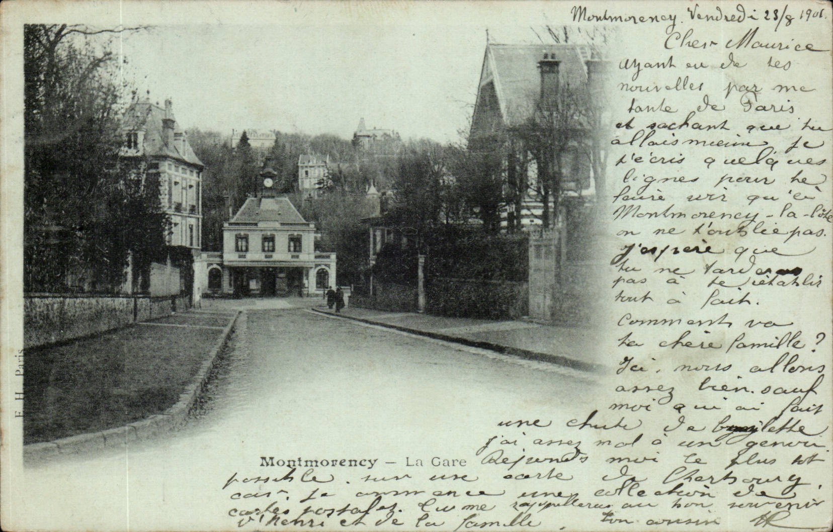 Valley of Oise- Montmorency- Train station - CPA