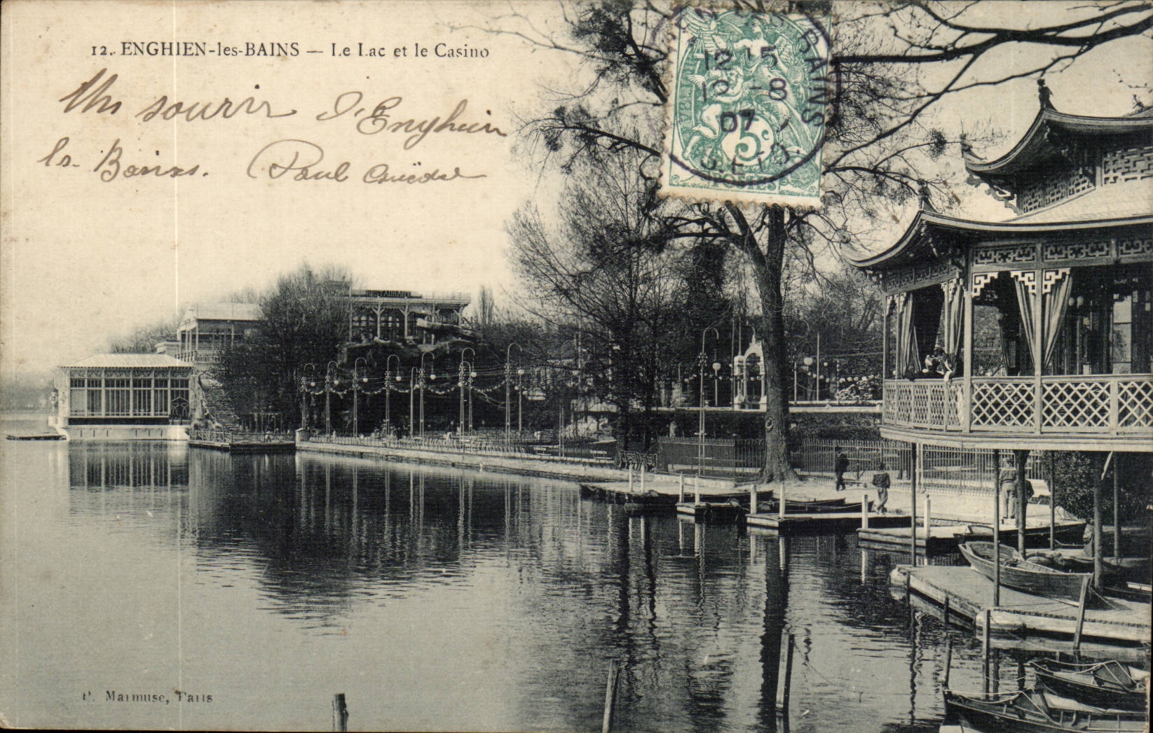 Valley D' Oise- Enghien-the-Baths the Lake and the Casino - CPA