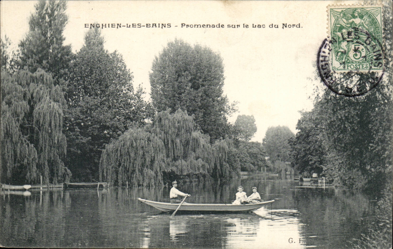 Valley D' Oise- Enghien-the-Baths Walk on the Lake of the North-boat - CPA