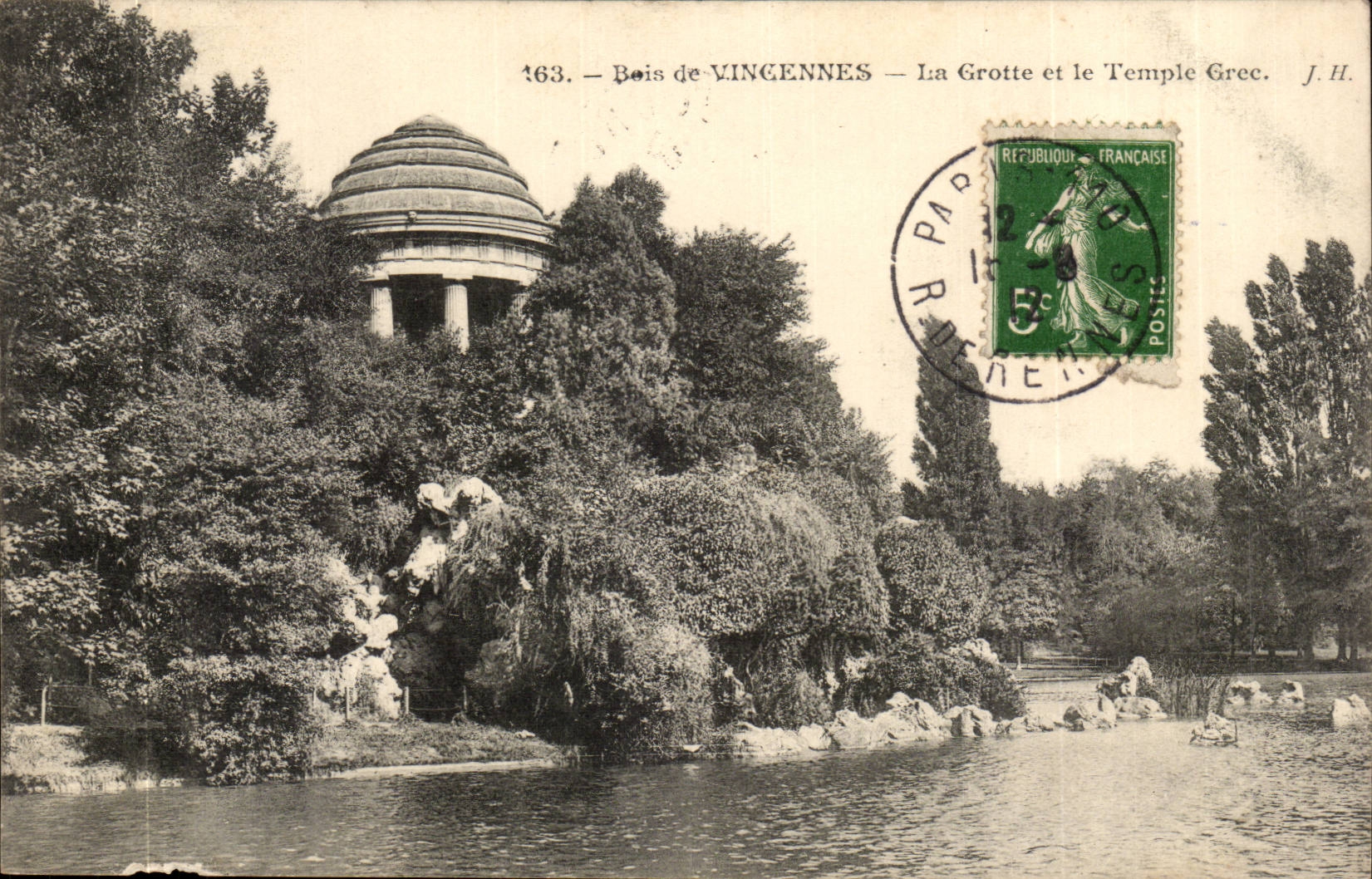 Paris (12) Le Bois de Vincennes - Le Temple Grec- Greece-Greek Temple-Lac-CPA