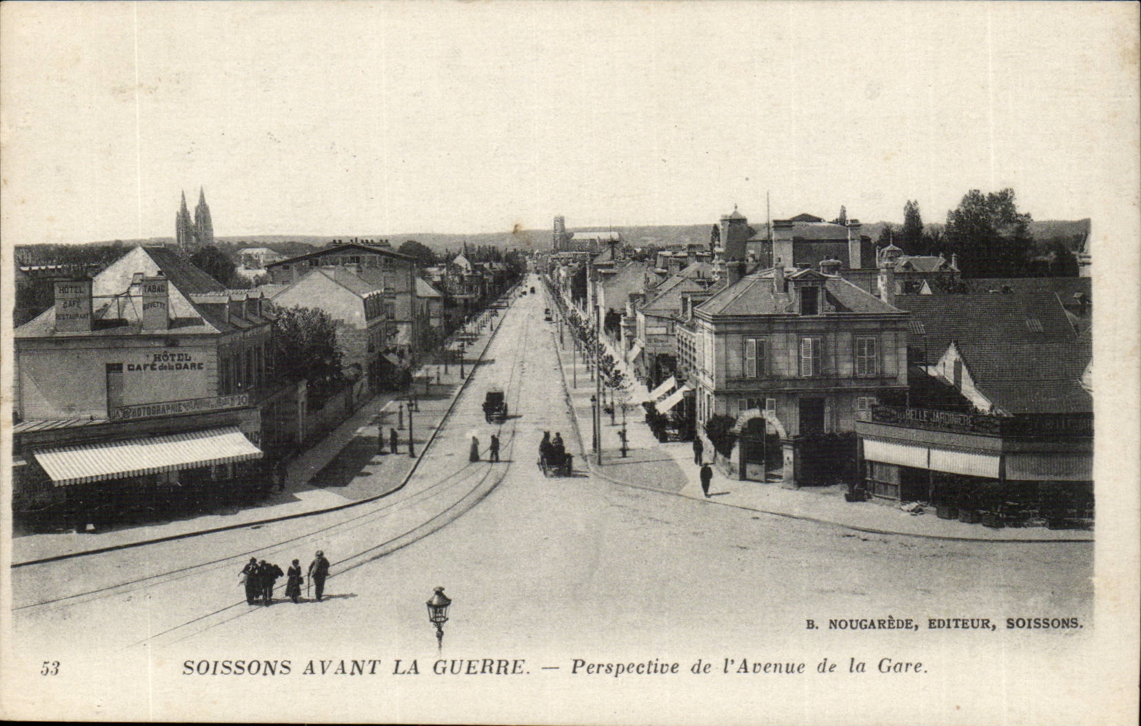Soissons - Before the War - View of the Avenue of the Station - CPA