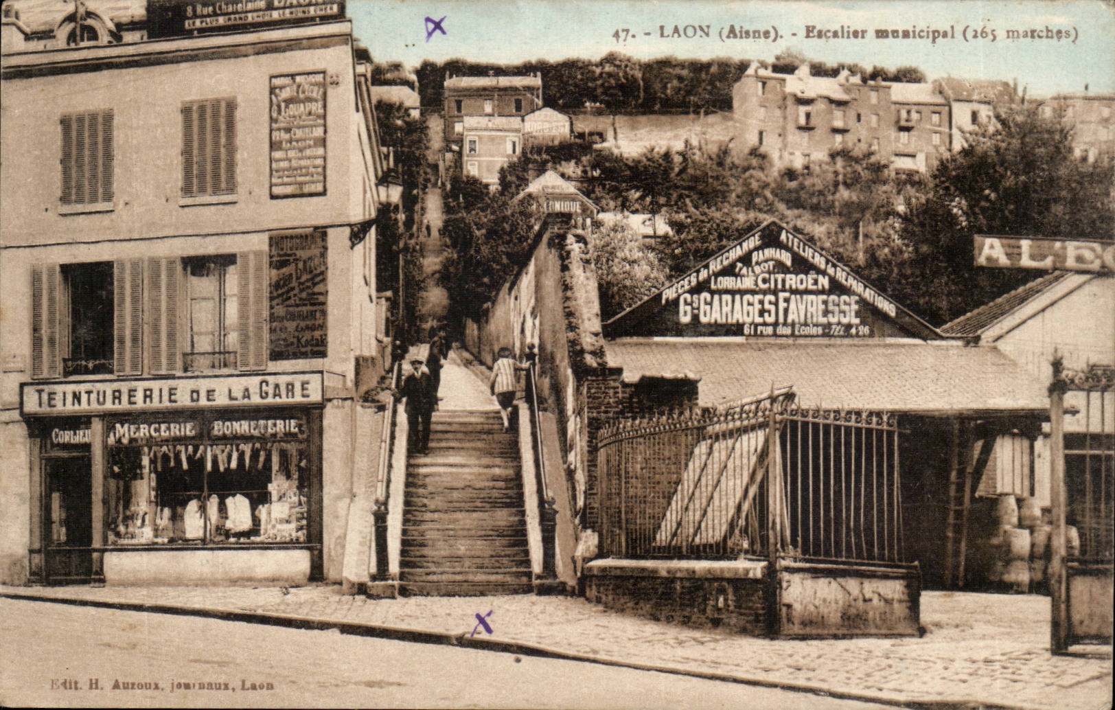 Laon - Municipal Staircase - Dyeing of the Station - Drapery - Garage - CPA