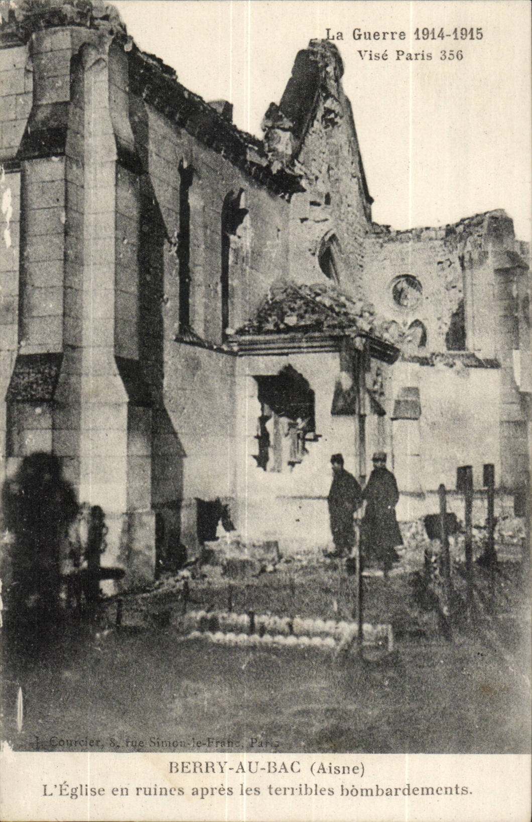 Beere mit dem See - die Kirche in den Ruinen nach den schrecklichen Bombardierungen - der Krieg 1914 1915 - CPA