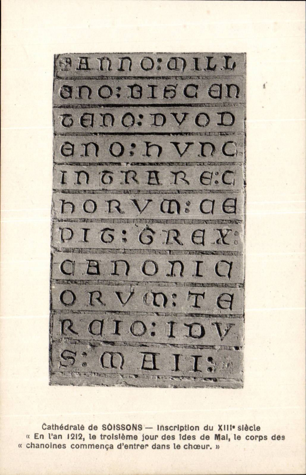 Soissons - XIII century Inscription in the year the 1212 third day of the ides of Evil the body - CPA