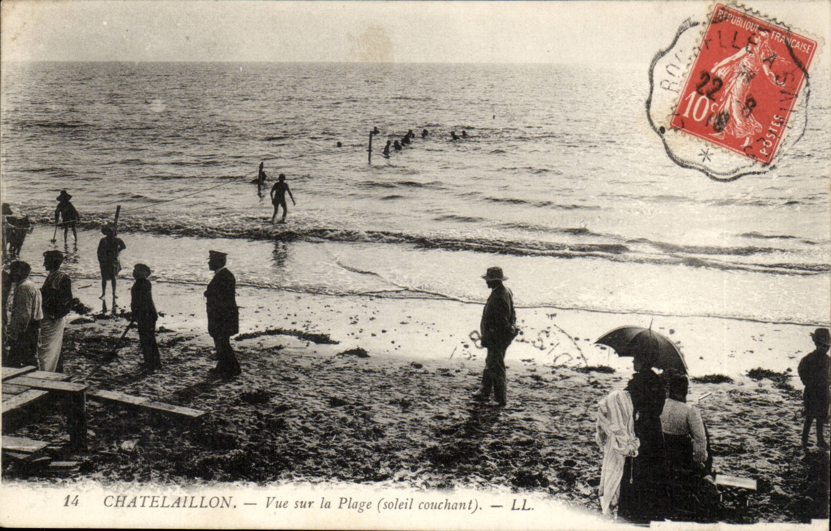 chatelaillon CPA seen on the beach (setting sun)