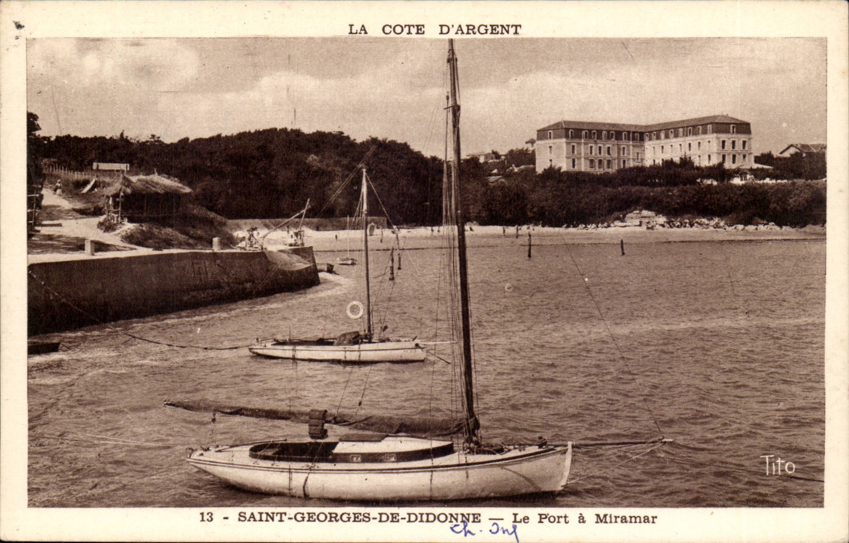 St Georges de Didonne CPA the port has Miramar