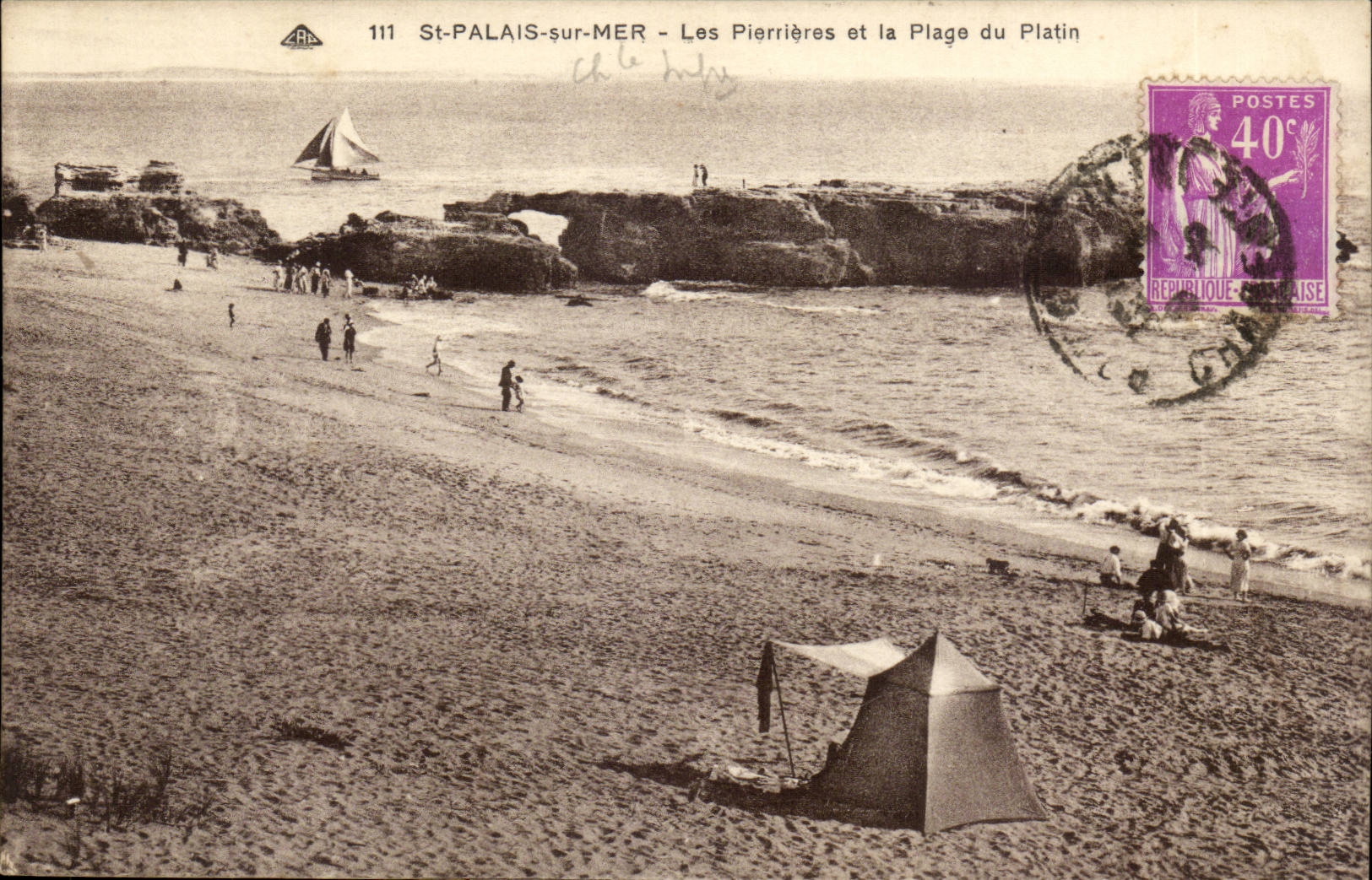Saint Palate on sea CPA pierrieres and the beach of the Shallow
