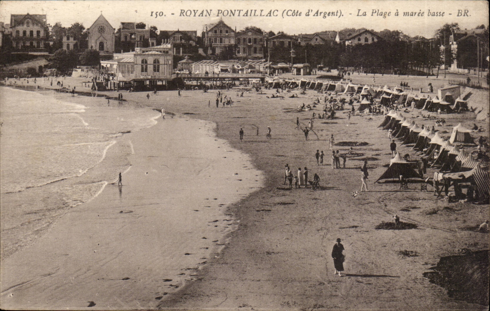 Royan Pontaillac CPA der Strand hat niedrige Gezeiten