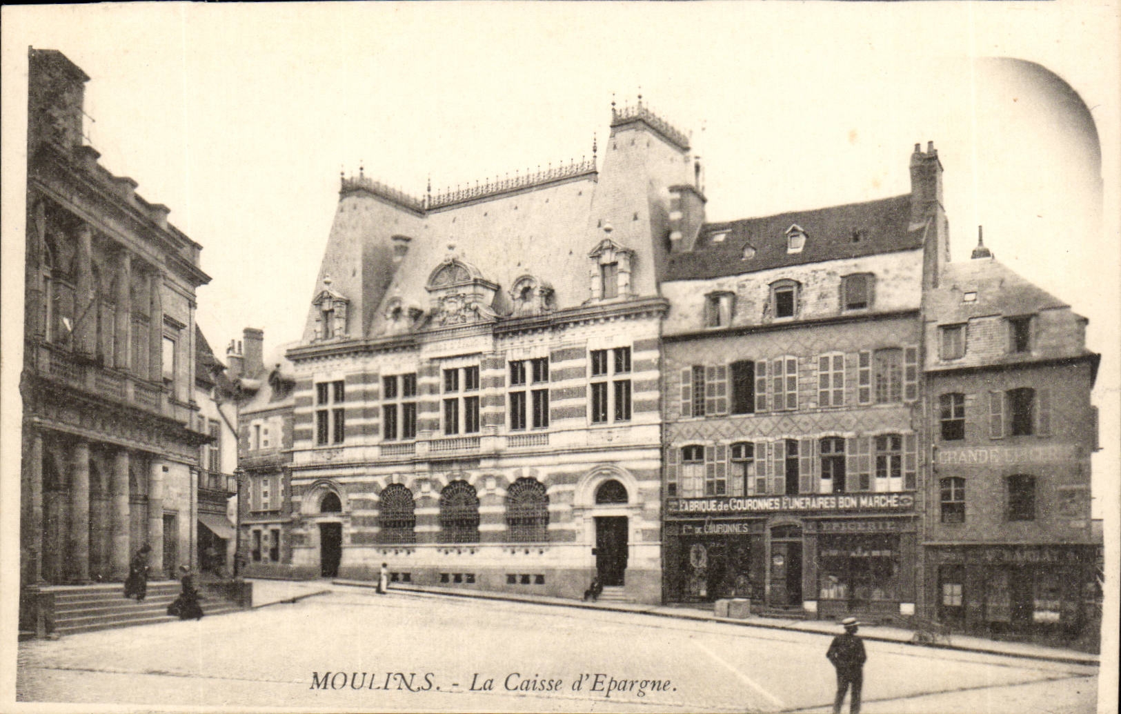 Moulins CPA the case of eaprgne (Factory of cheap funeral wreathes)