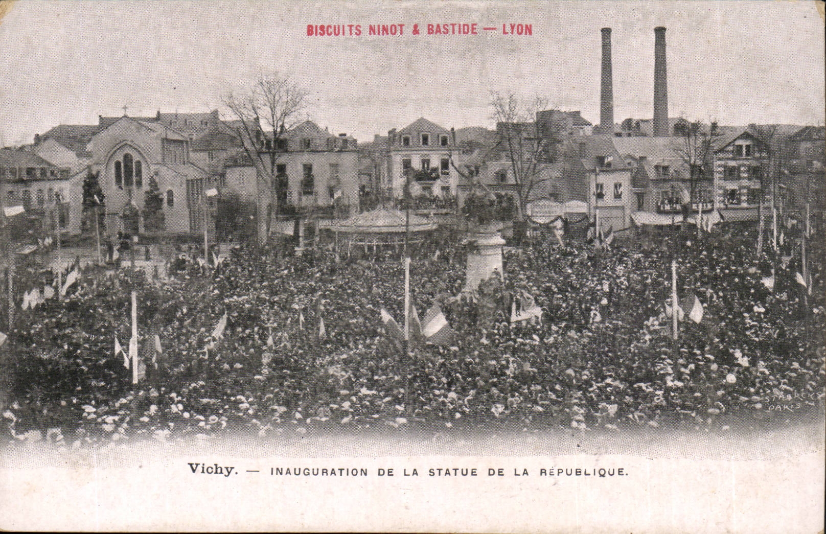 Vichy CPA Inauguration of Statue of the republic
