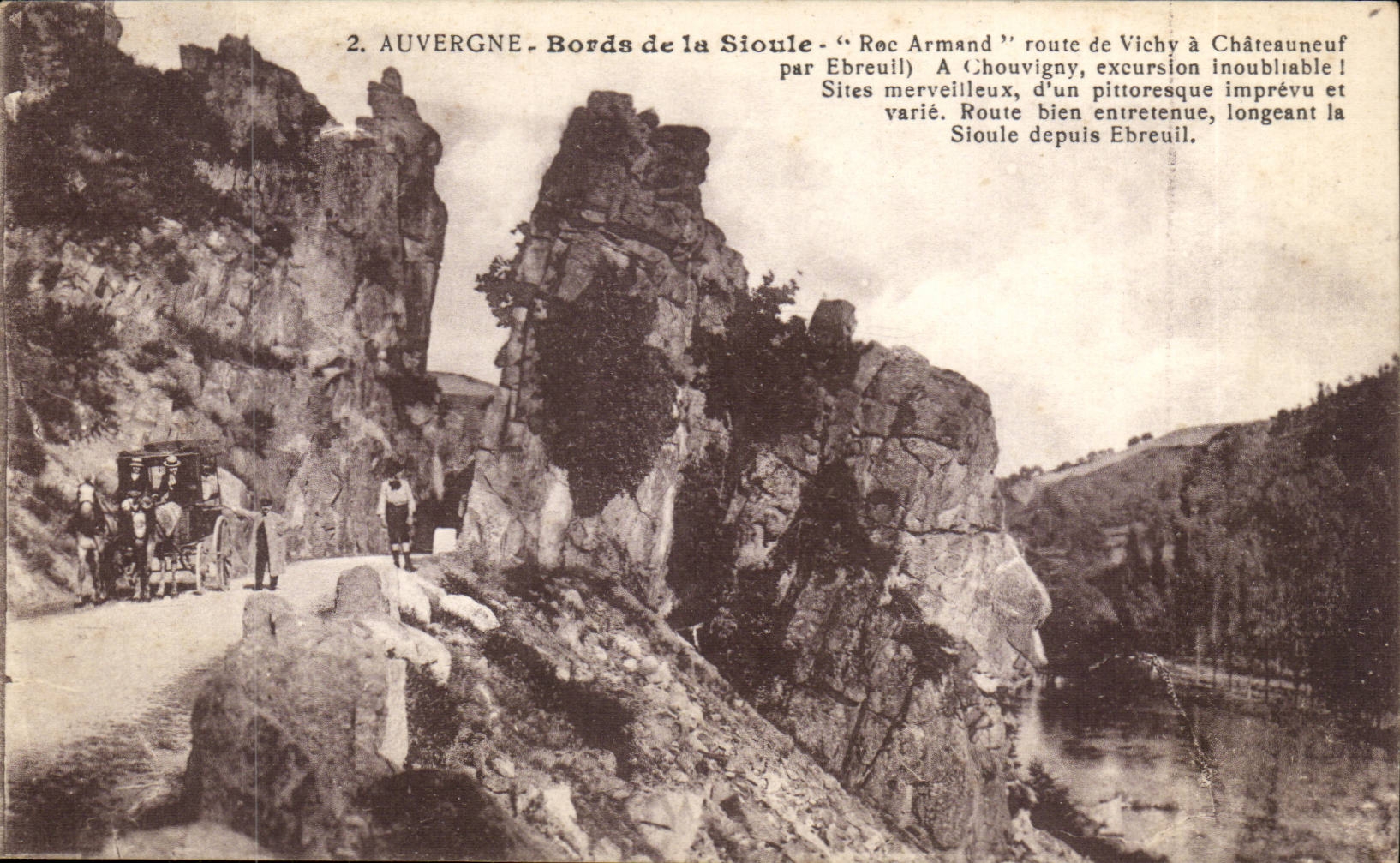 Edges of Sioule CPA Roc Armand road of Vichy has Chateauneuf