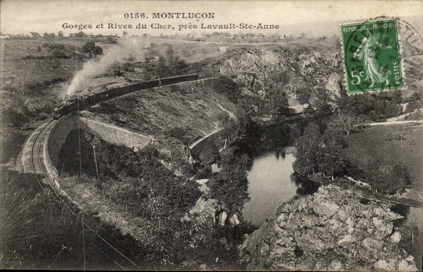 Montlucon CPA Gorges et rives du Cher prs Lavault St eAnne (train)