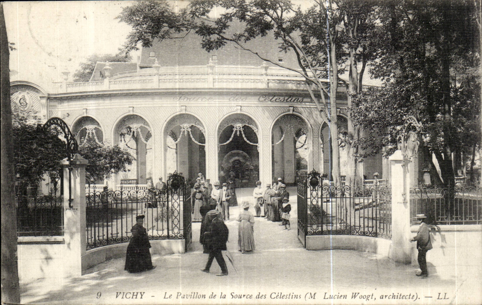 Vichy CPA the house nde the source of the celestins (Mr Lucien Woogt architect)