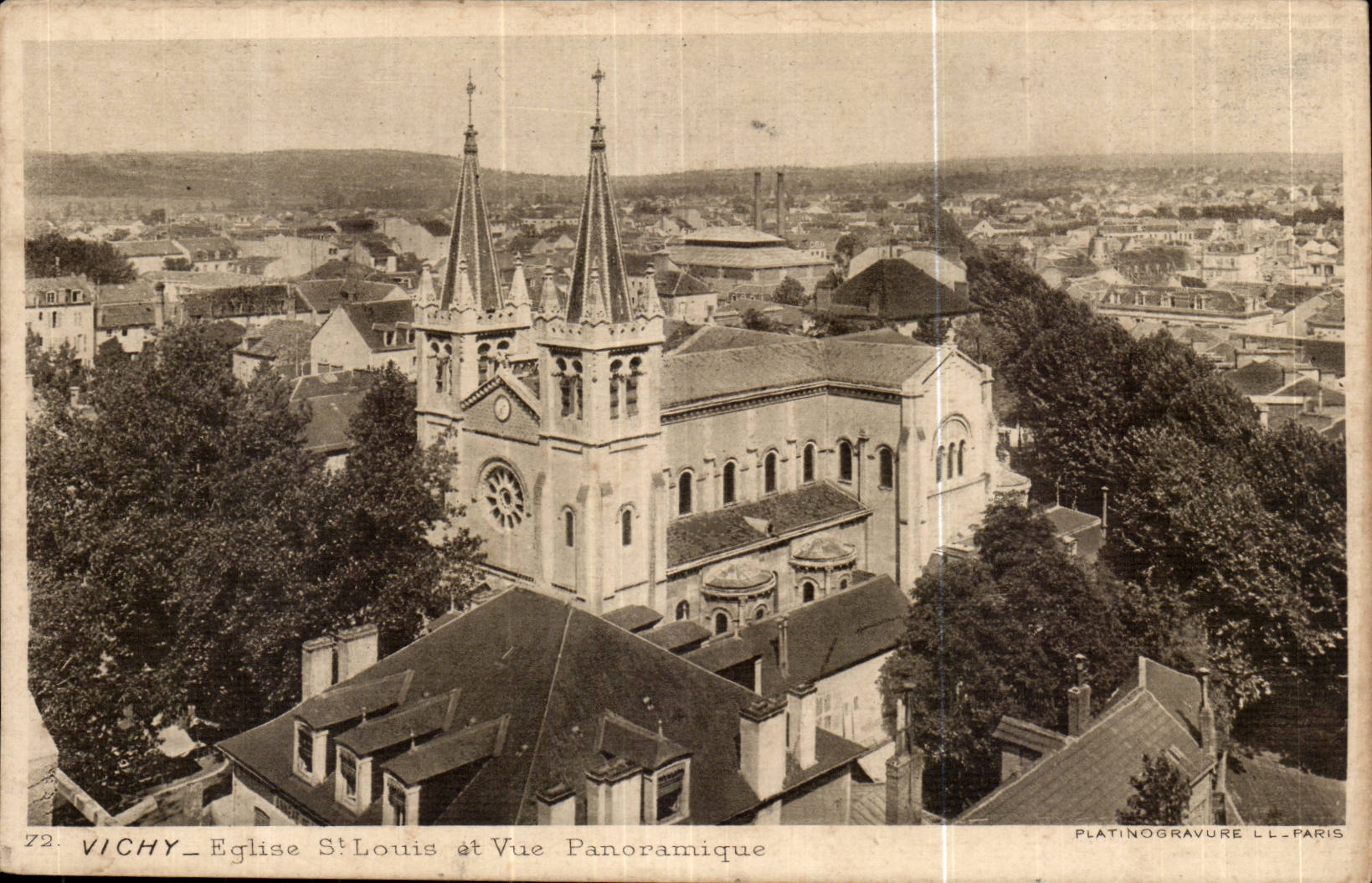 Vichy CPA Church St Louis and panoramic sight