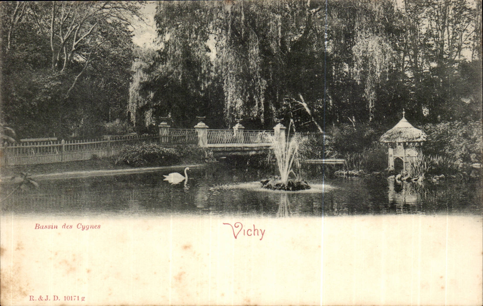 Vichy CPA the basin of the swans (swan)