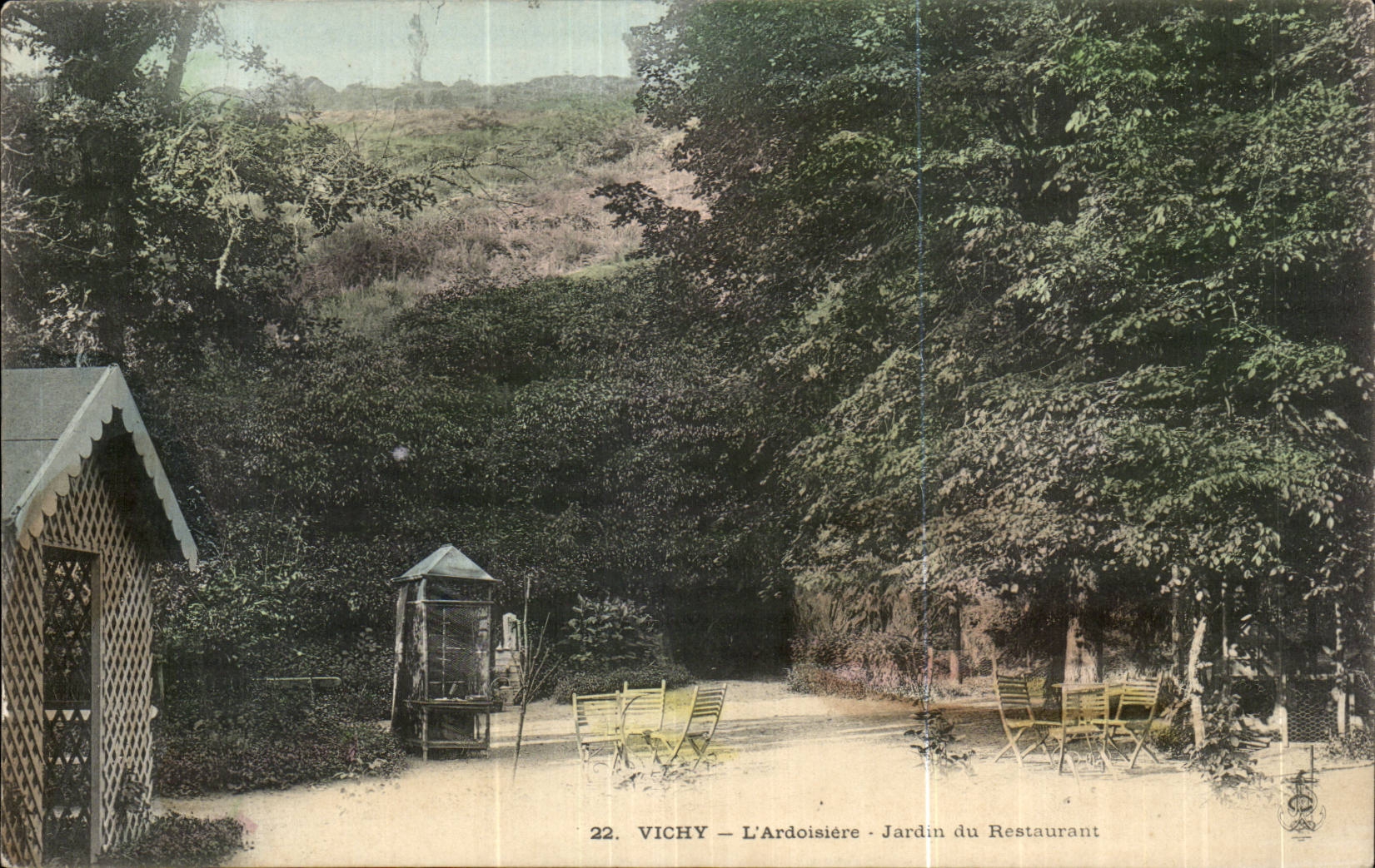 Vichy CPA the salte quarry Garden of the restaurant