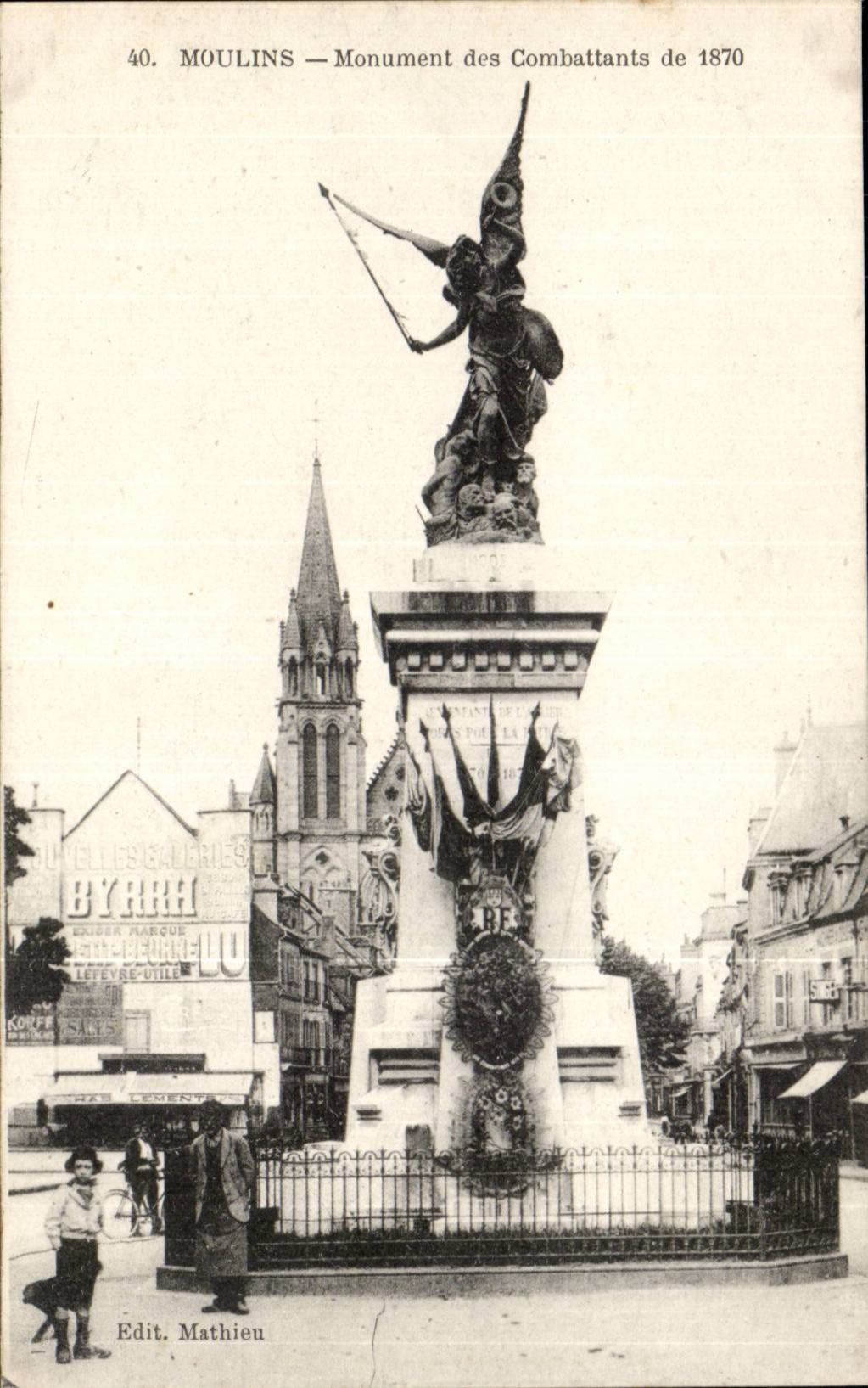 Moulins CPA Monument of the combatants of 1870