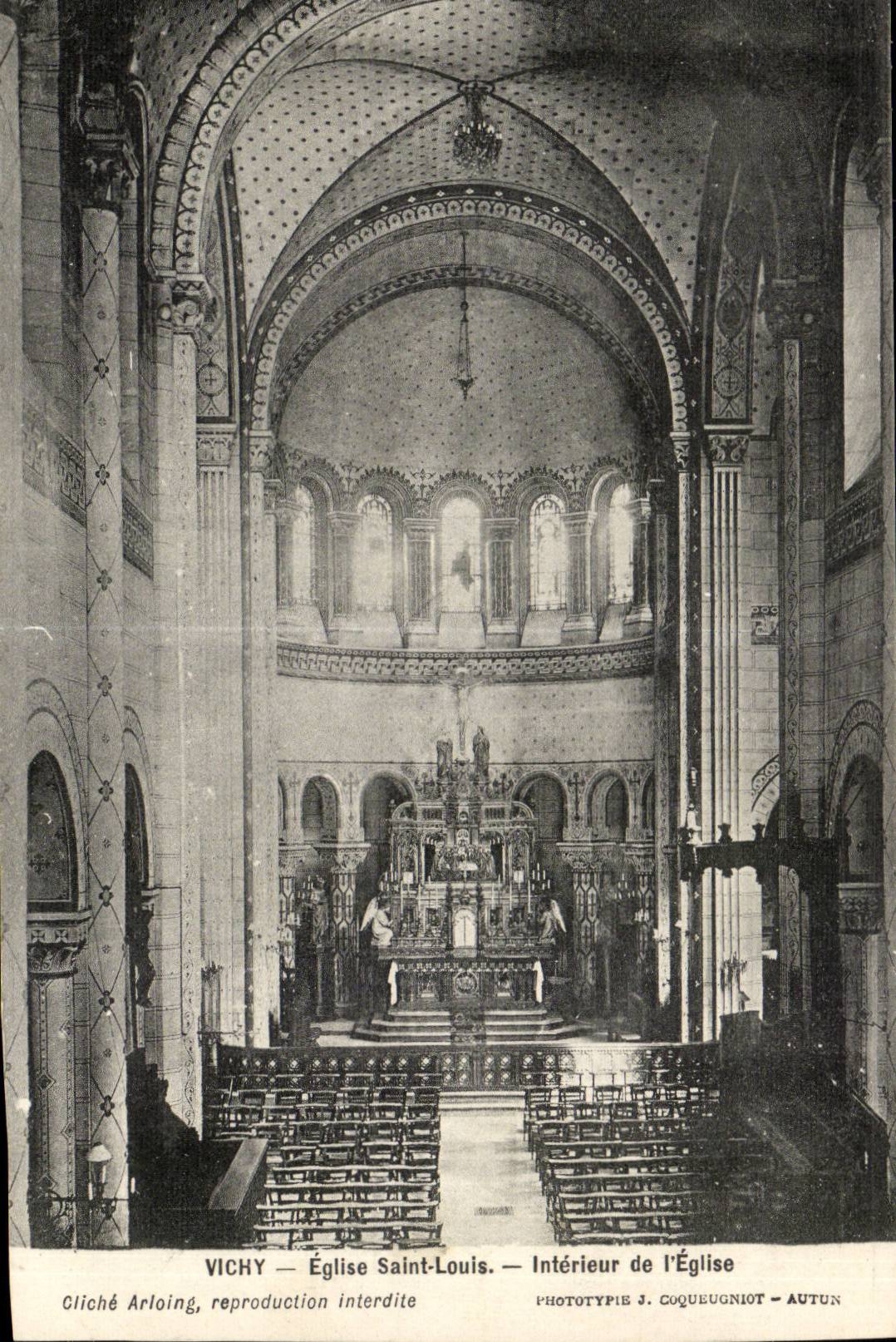 Interior Vichy CPA Church Saint Louis of the church