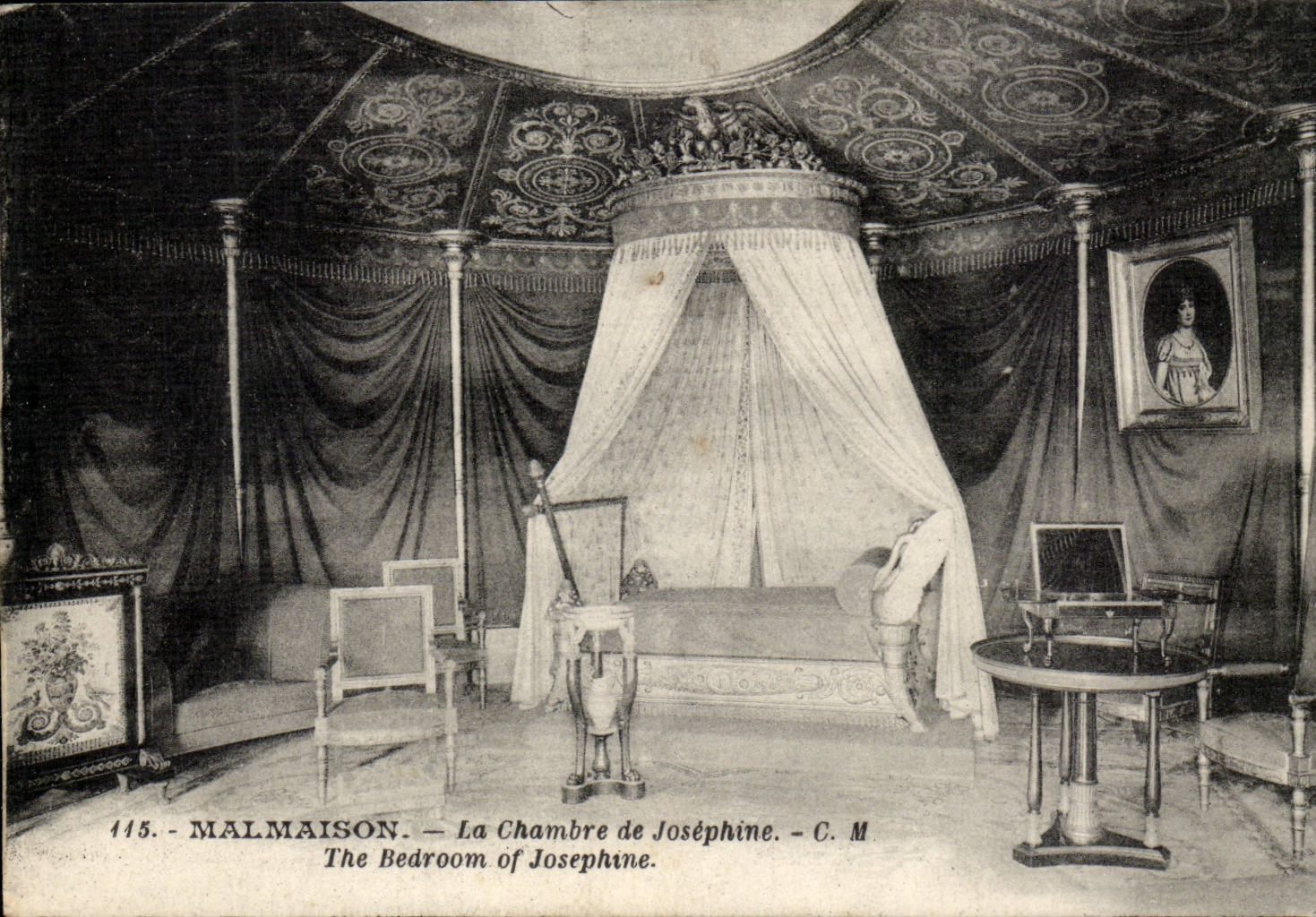 Malmaison - Napoleon the Room of Josephine - The bedroom - CPA