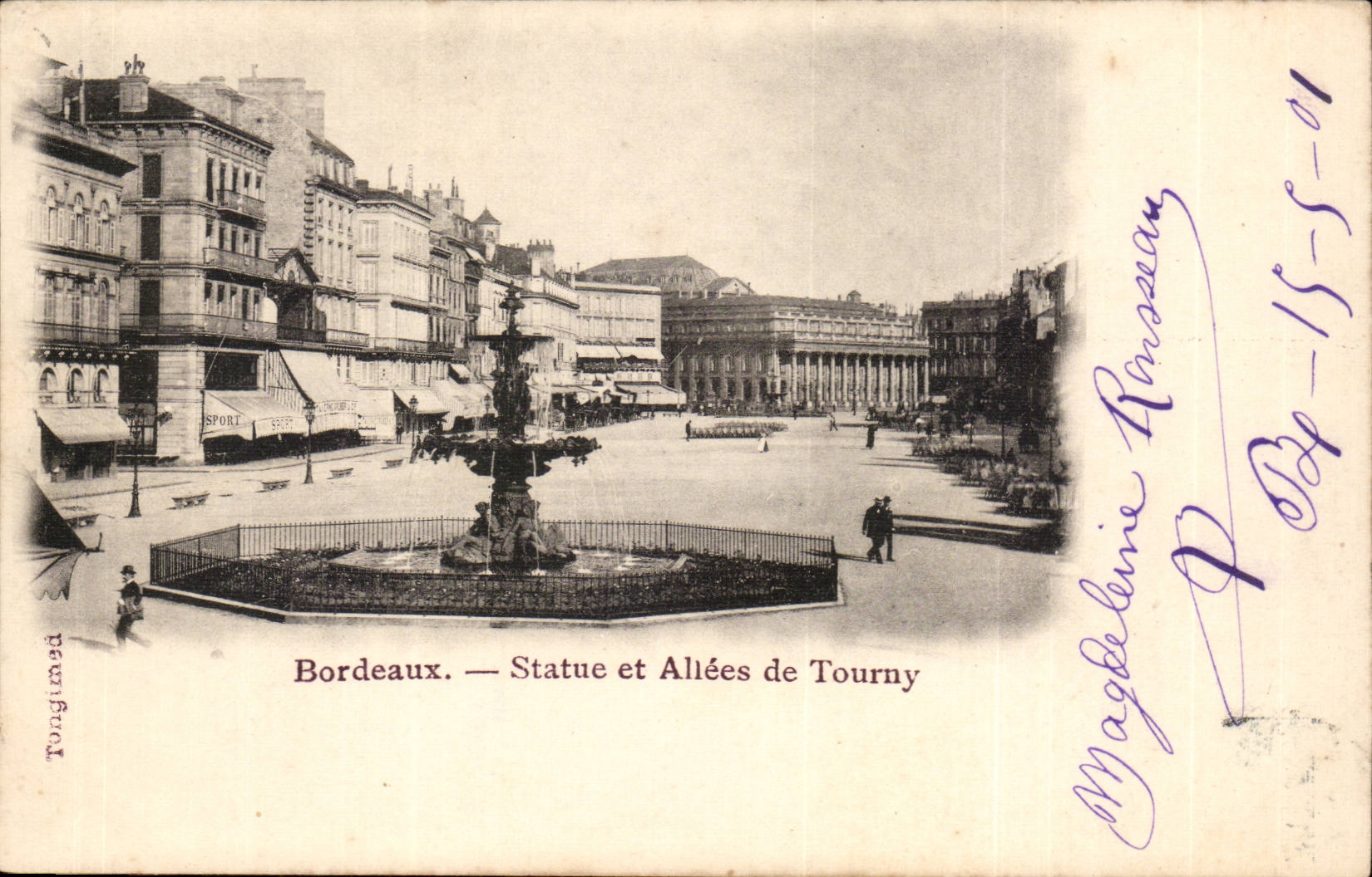 Bordeaux - Statue and Gone of Tourny- CPA