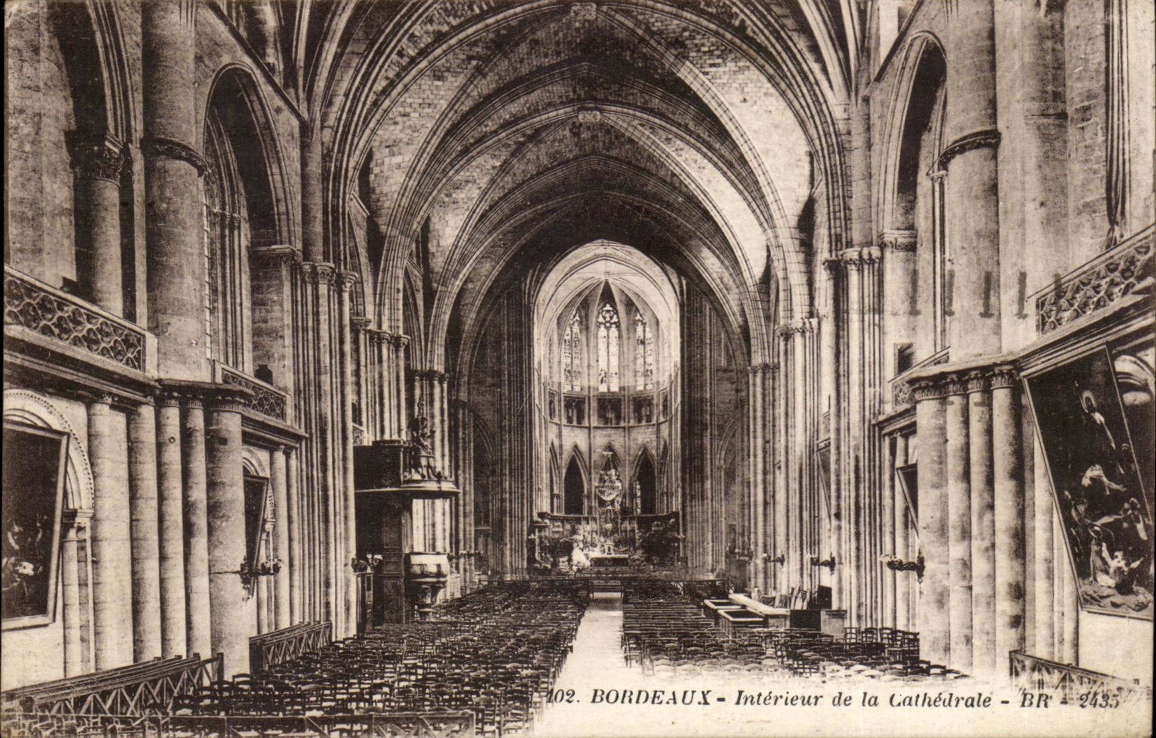 Bordeaux - Interior of the Cathedral - CPA