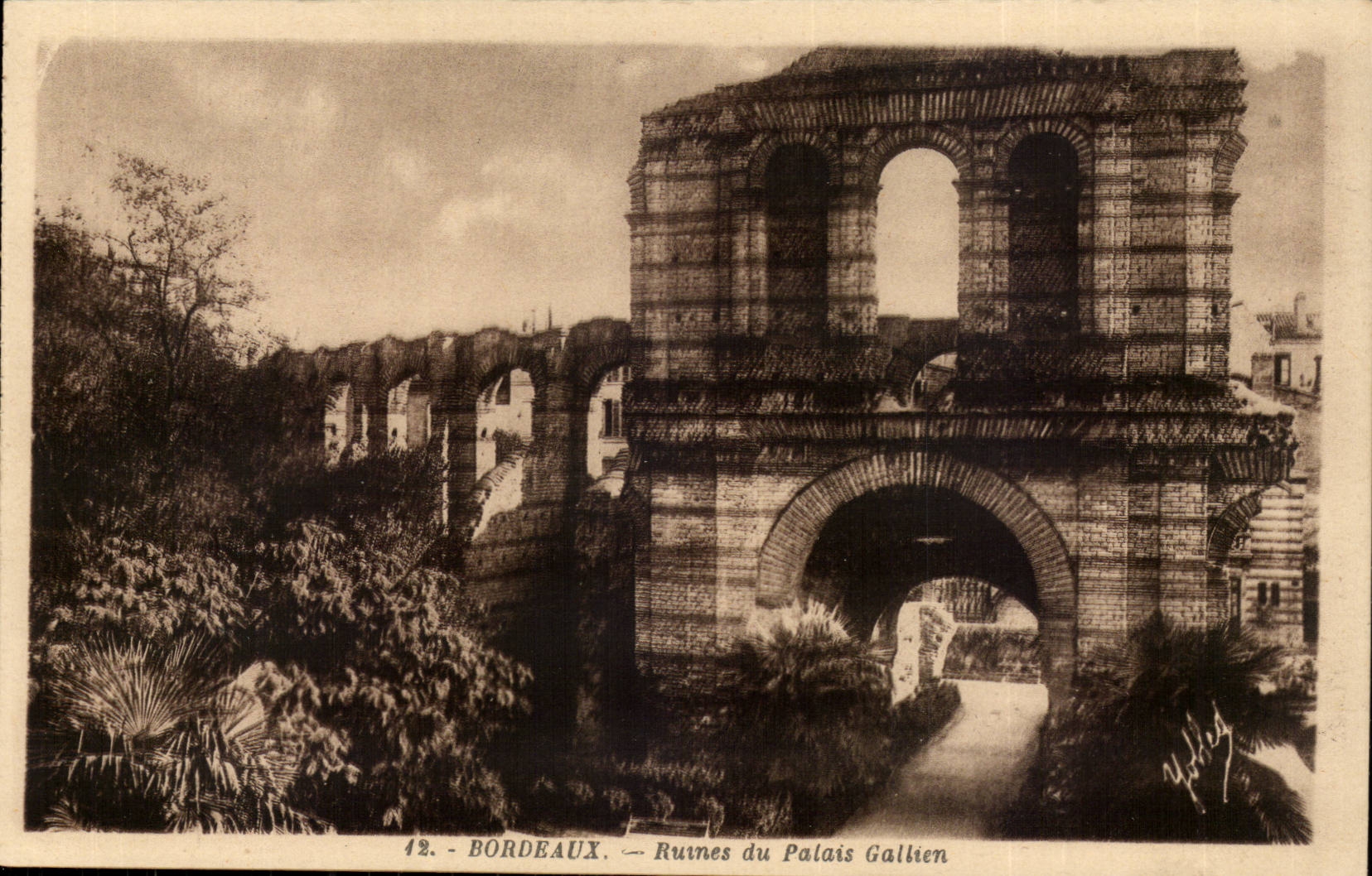 Bordeaux - Gallien Palate Ruins - CPA