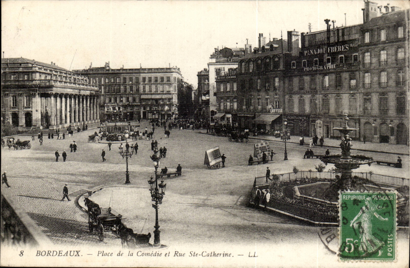 Bordeaux - Place of the Comedy and Street co Catherine - CPA