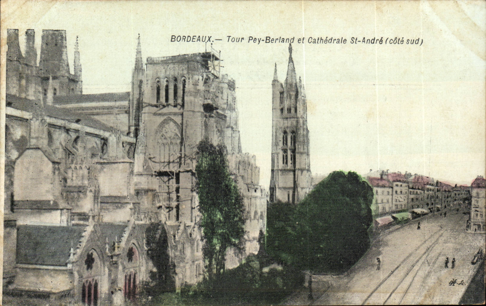Bordeaux - Turn Pey Berland and Cathedrale St Andre - CPA