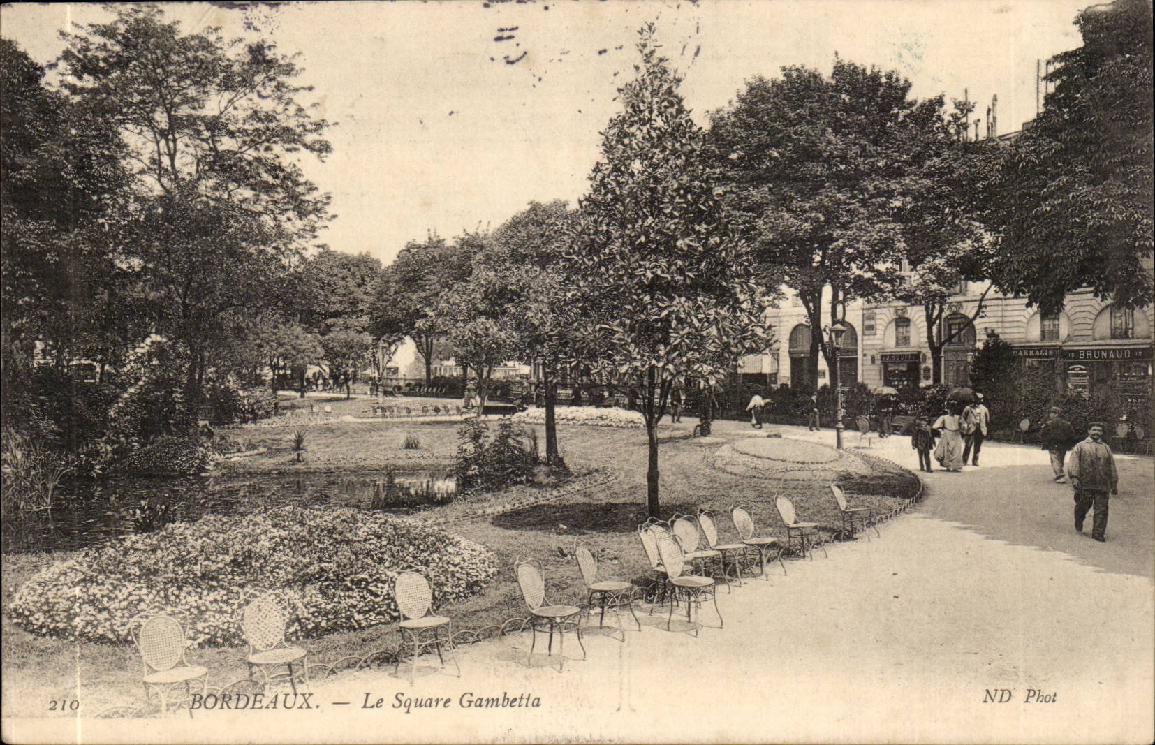 Bordeaux - the Public garden gambetta - CPA